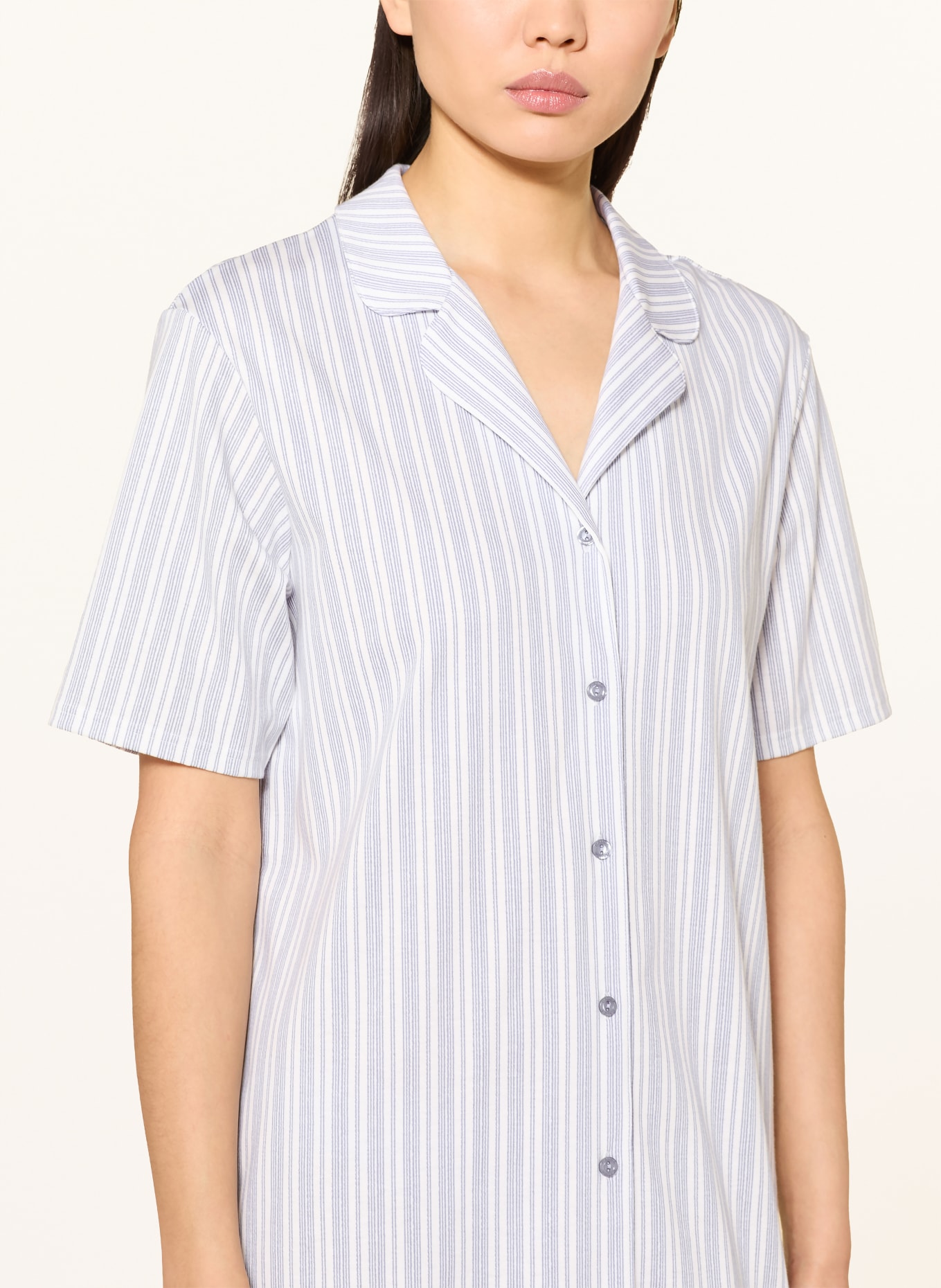 CALIDA Koszulka nocna STRIPED DREAMS: BIAŁY / NIEBIESKI