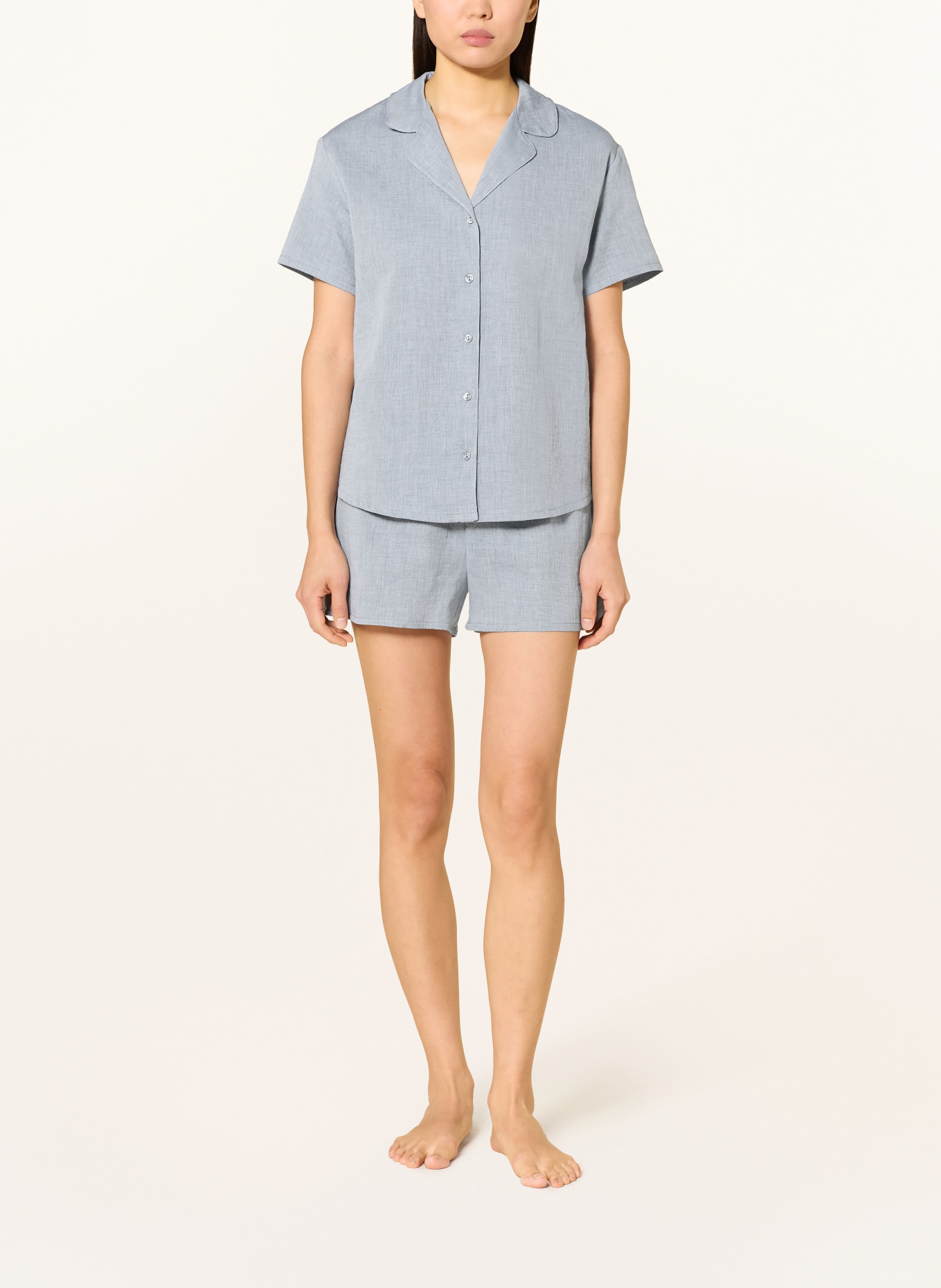 CALIDA Schlafshorts FAVOURITES TILES: BLAUGRAU