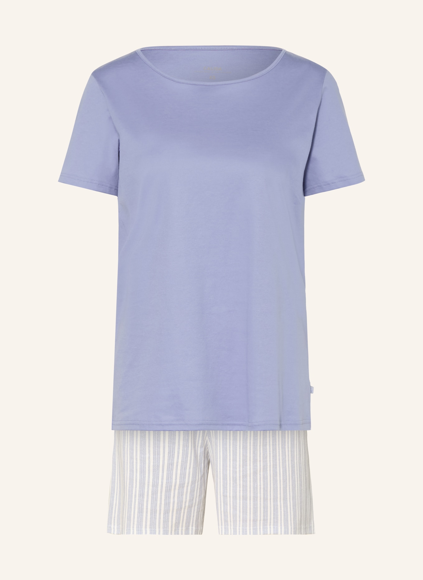 CALIDA STRIPED DREAMS Shorty Pajamas: BLUE / WHITE