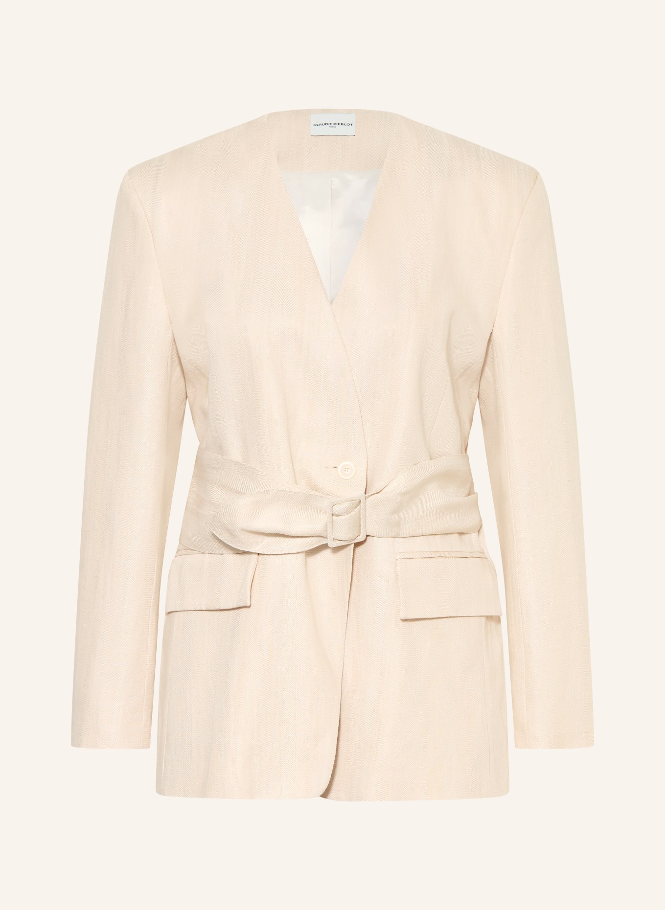 CLAUDIE PIERLOT Blazer mit Leinen: BEIGE