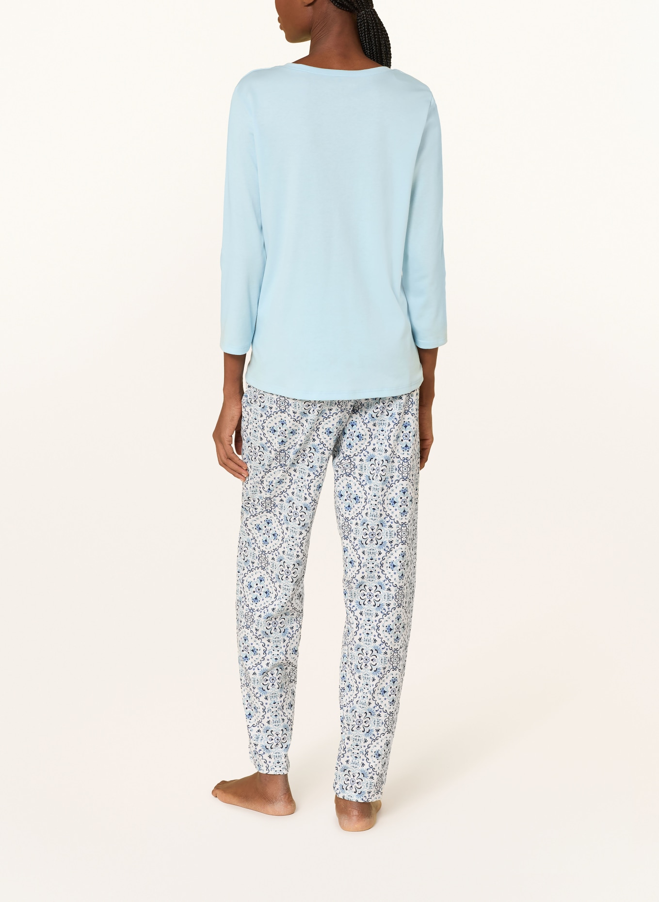 CALIDA Sleep pants FAVORITES TILES: LIGHT BLUE / DARK BLUE / WHITE
