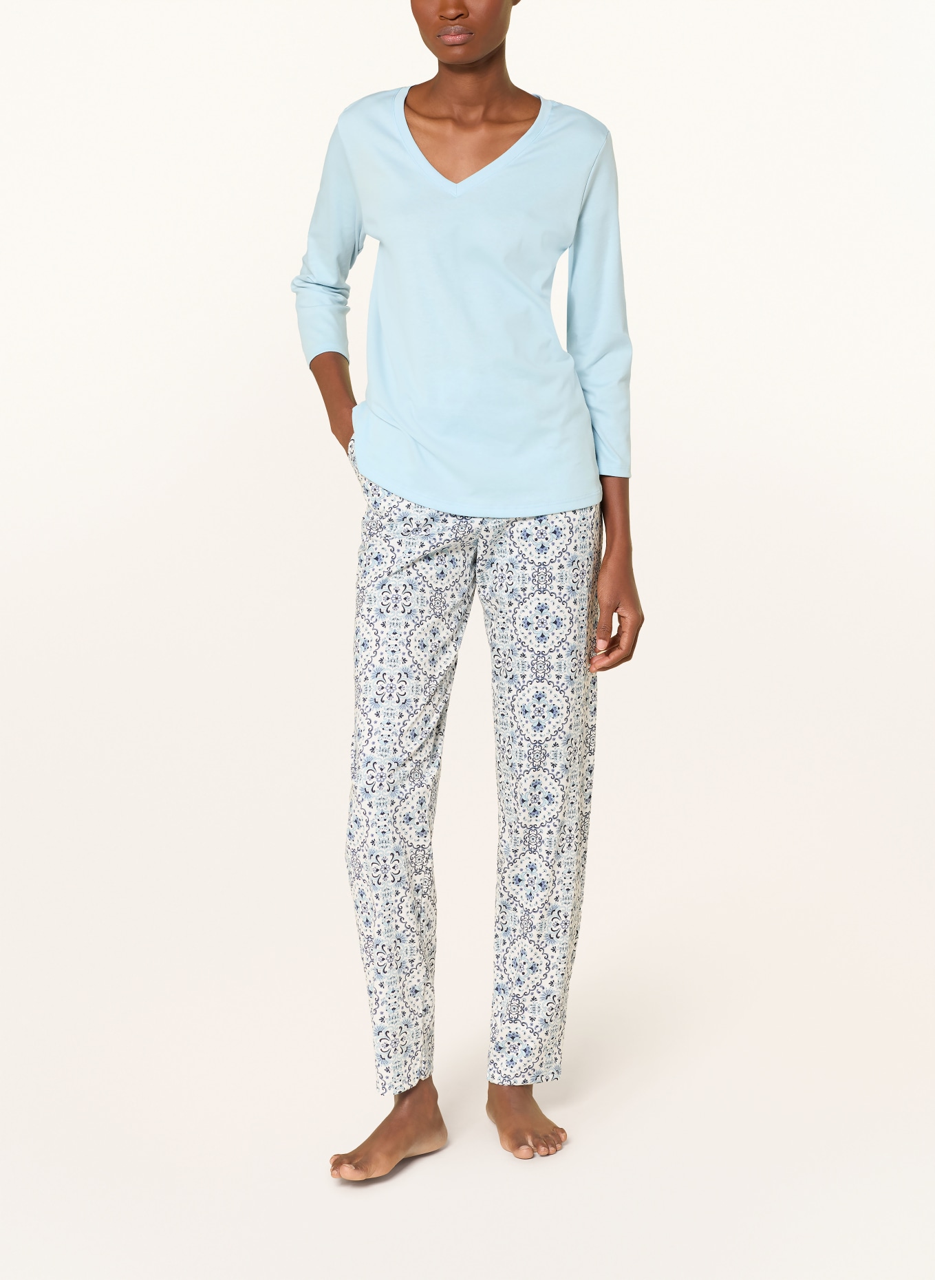 CALIDA FAVORITE TILES sleep shirt: LIGHT BLUE