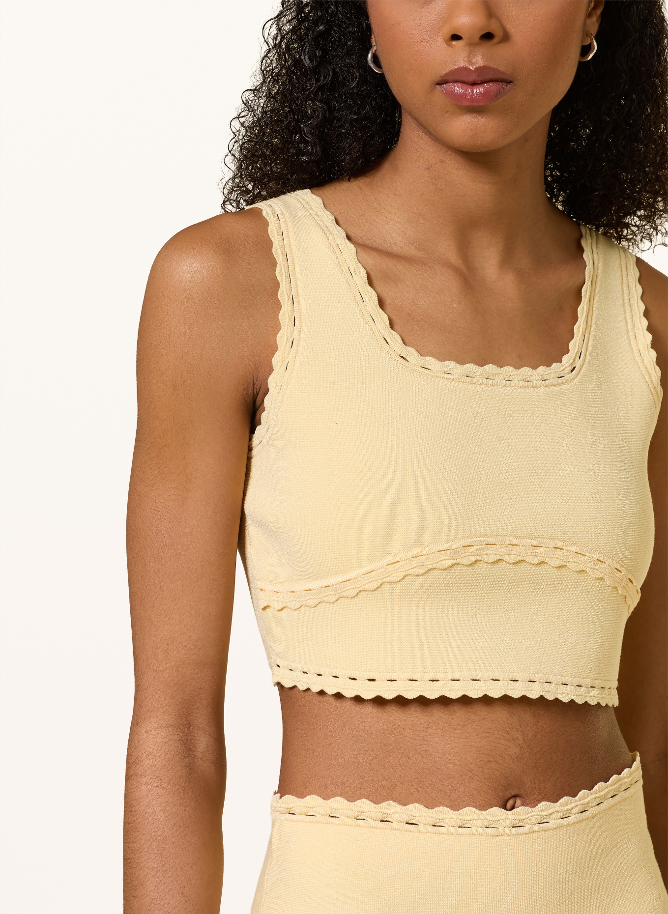 SANDRO Cropped-Stricktop: HELLGELB