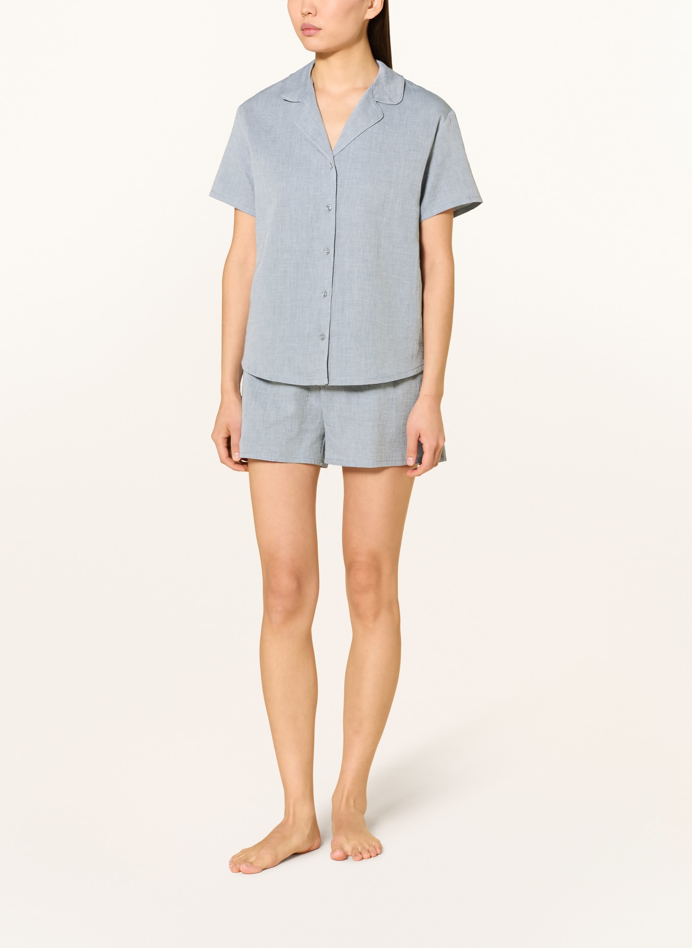 CALIDA Schlafshirt FAVOURITES TILES: BLAUGRAU