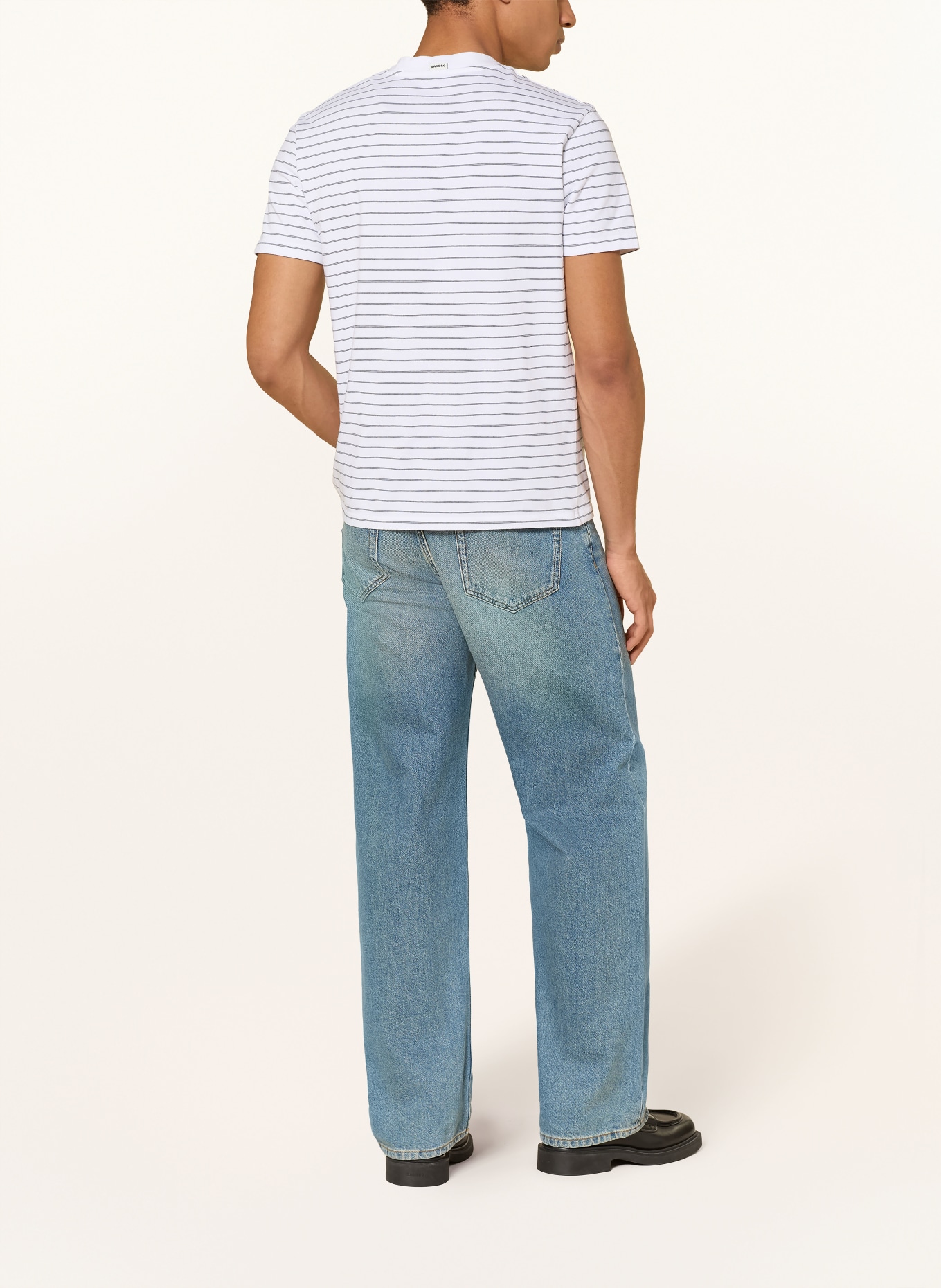 SANDRO T-Shirt: WEISS / SCHWARZ