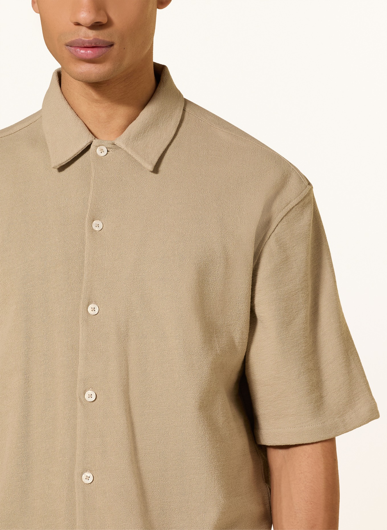 ALLSAINTS Strickhemd STALLONE Oversized Fit: HELLBRAUN