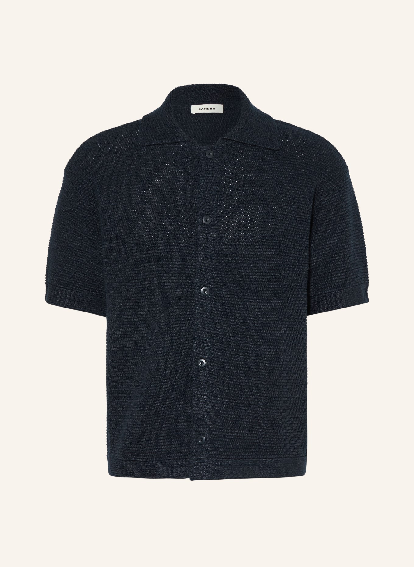 SANDRO Kurzarm-Hemd Comfort Fit: DUNKELBLAU