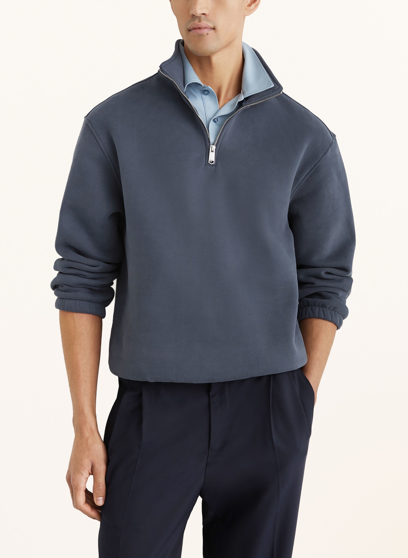 REISS QUINN Sweat Troyer: BLUE GRAY