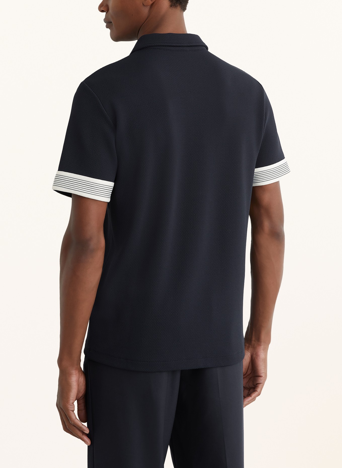 REISS Polo piqué BRUNO: BLEU FONCÉ