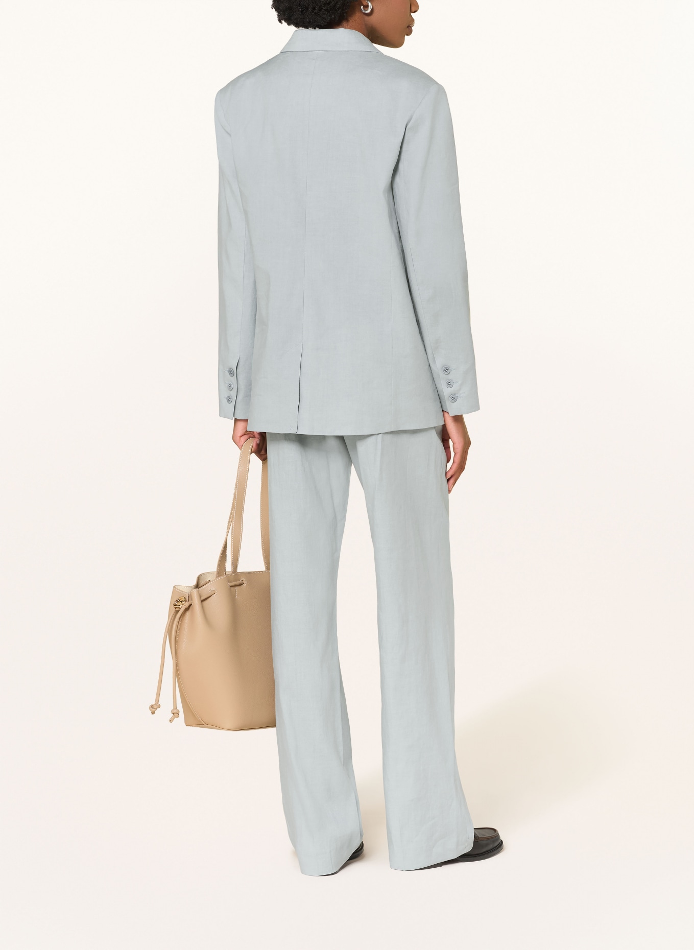 CLAUDIE PIERLOT Marlenehose mit Leinen: HELLBLAU