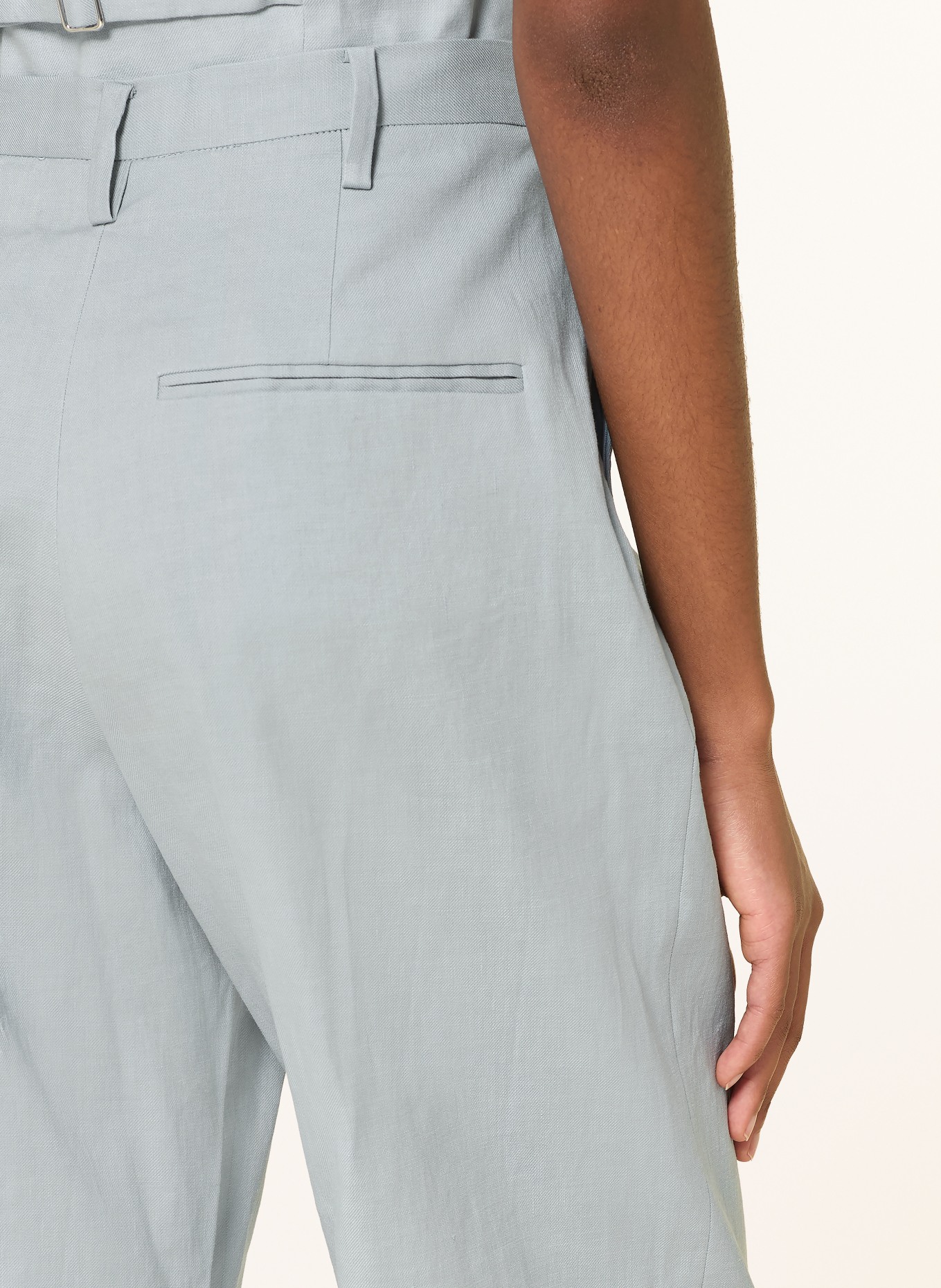 CLAUDIE PIERLOT Marlenehose mit Leinen: HELLBLAU