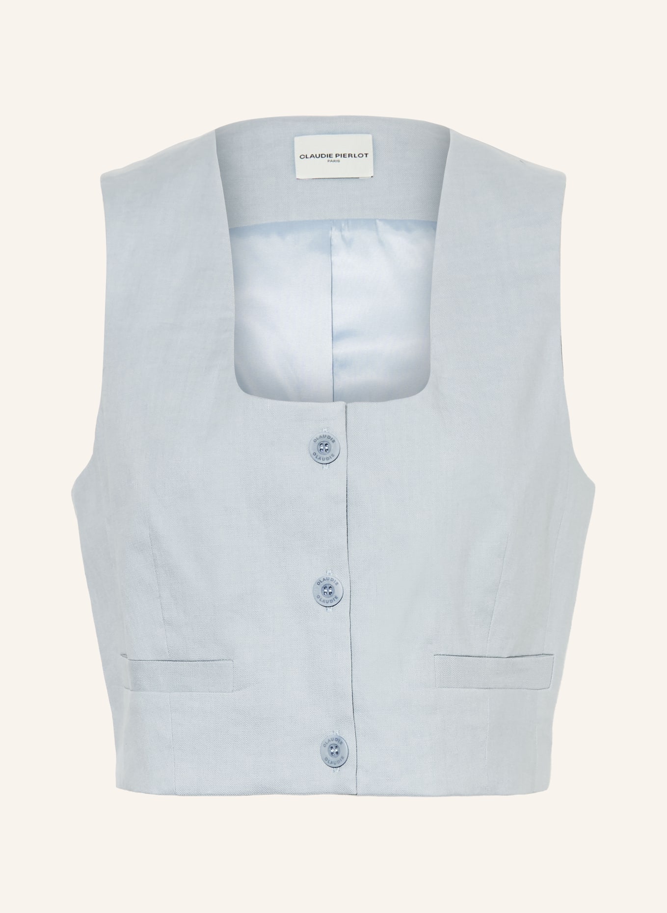 CLAUDIE PIERLOT Kamizelka blezerowa z lnem: JASNONIEBIESKI