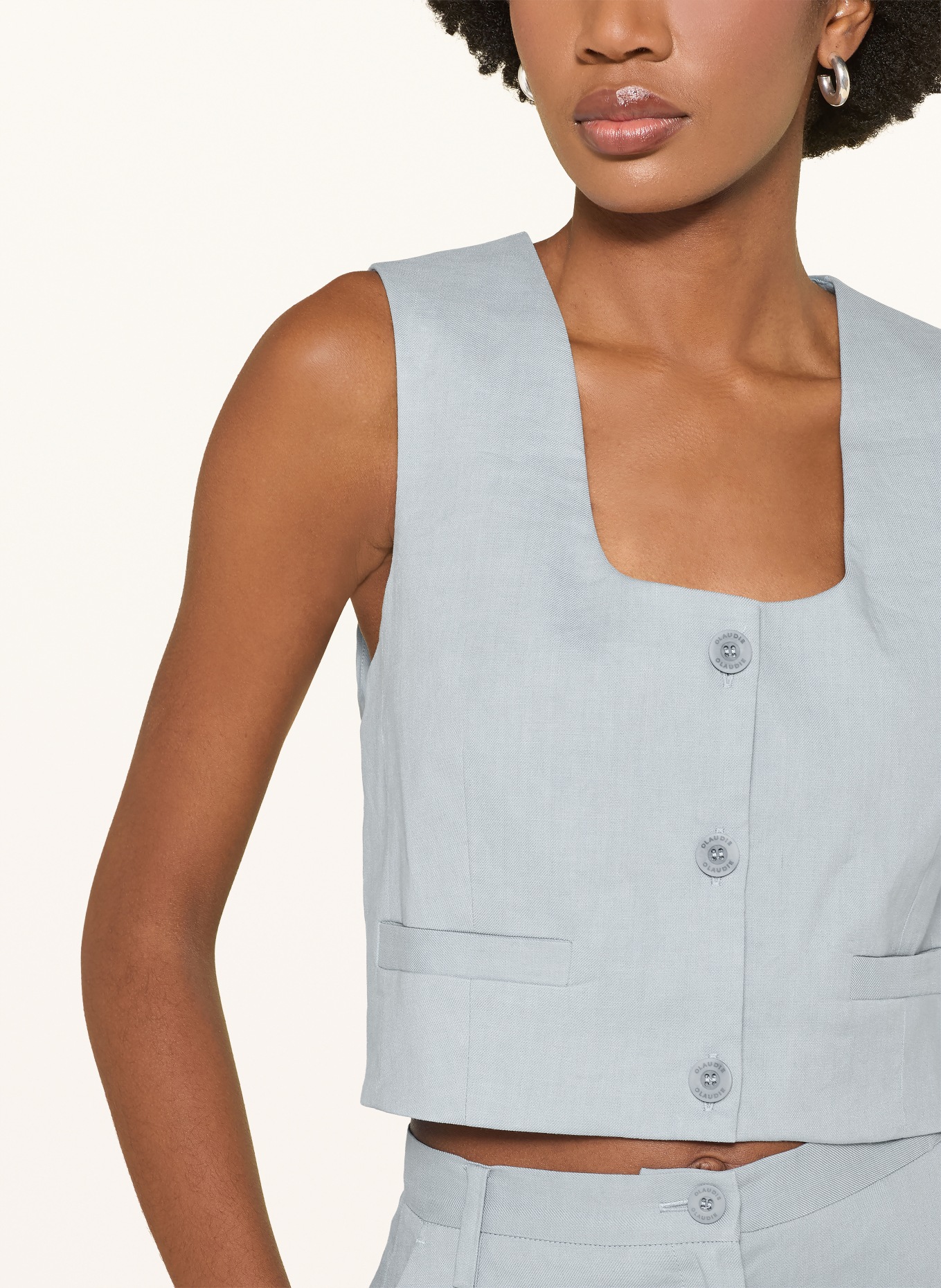 CLAUDIE PIERLOT Kamizelka blezerowa z lnem: JASNONIEBIESKI