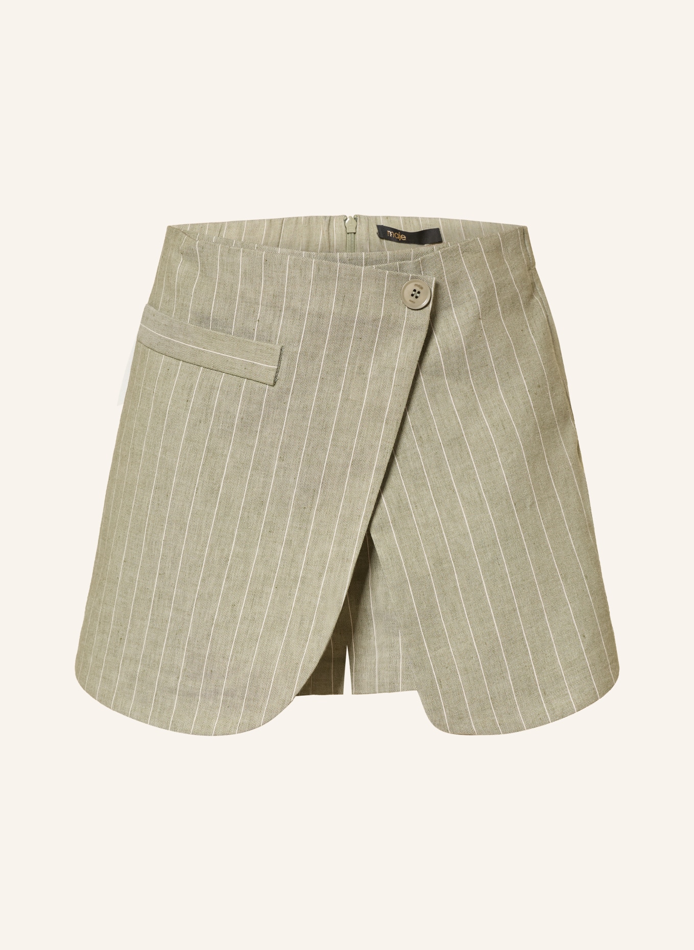 maje Skort mit Leinen: KHAKI / CREME
