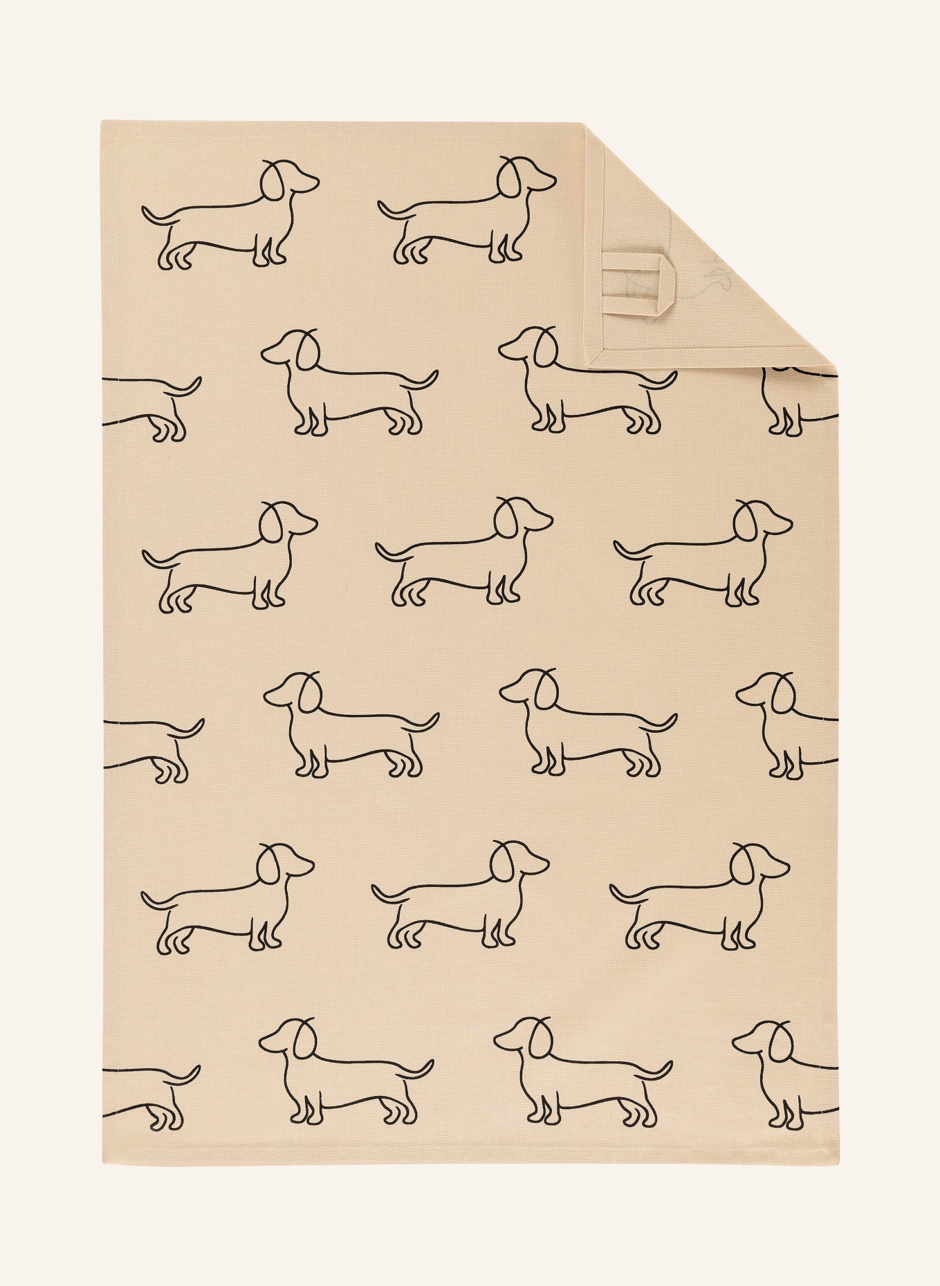 Cawö Torchon WE LOVE DOGS: BEIGE / NOIR
