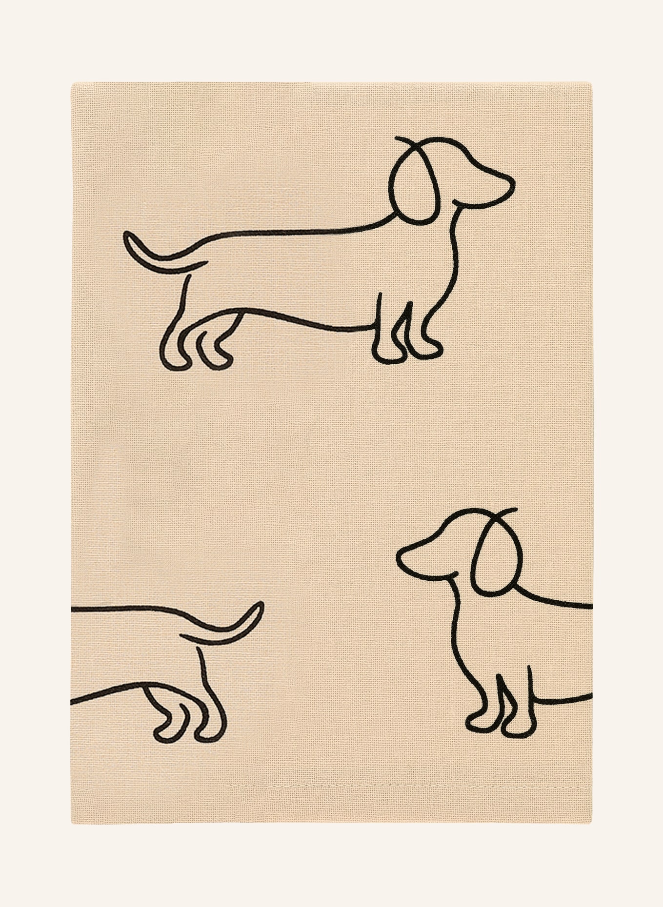 Cawö Torchon WE LOVE DOGS: BEIGE / NOIR