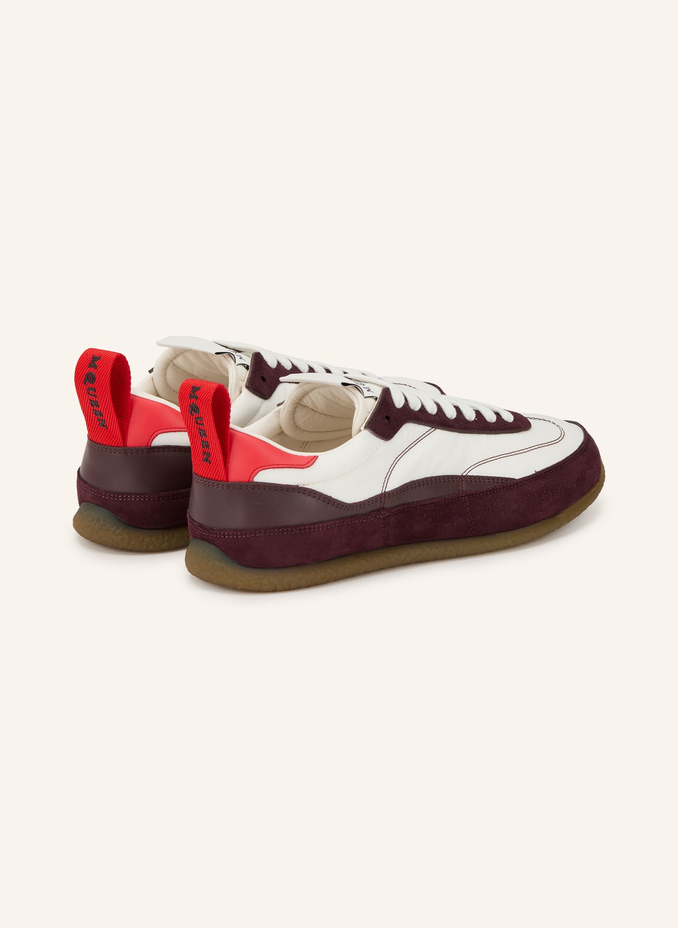 McQUEEN sneaker: WHITE / DARK RED / RED