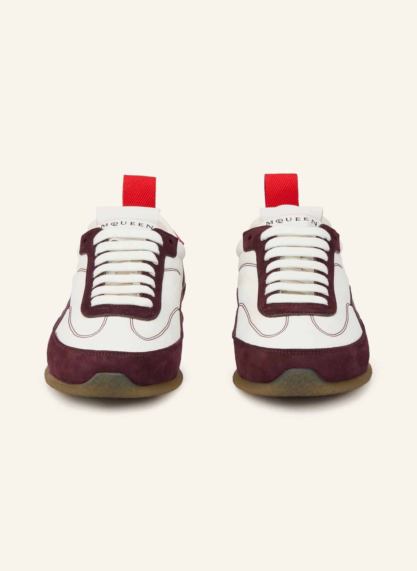 McQUEEN sneaker: WHITE / DARK RED / RED