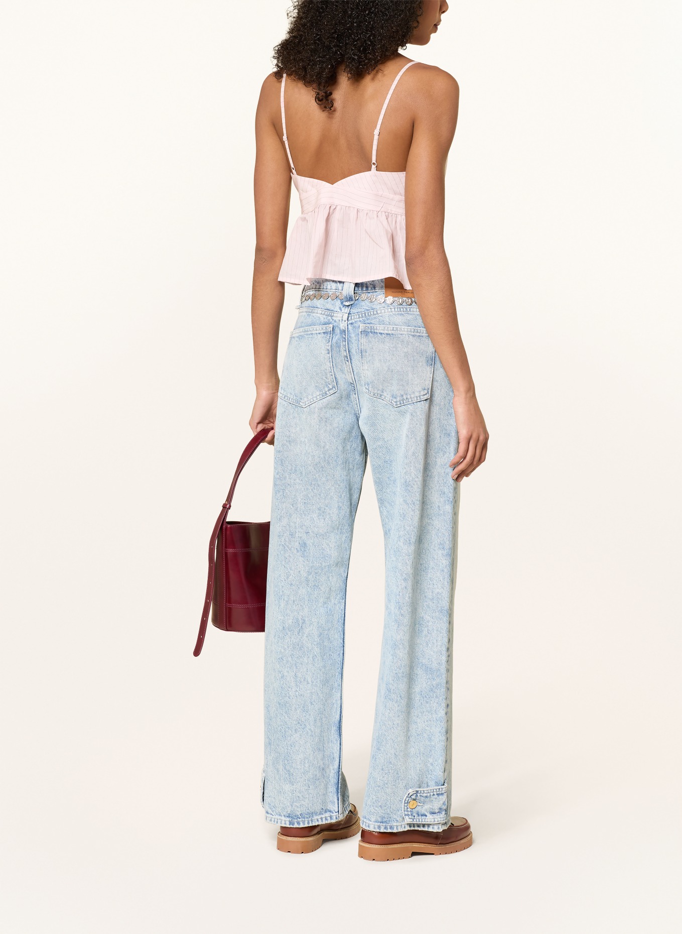 CLAUDIE PIERLOT Cropped-Blusentop: HELLROSA