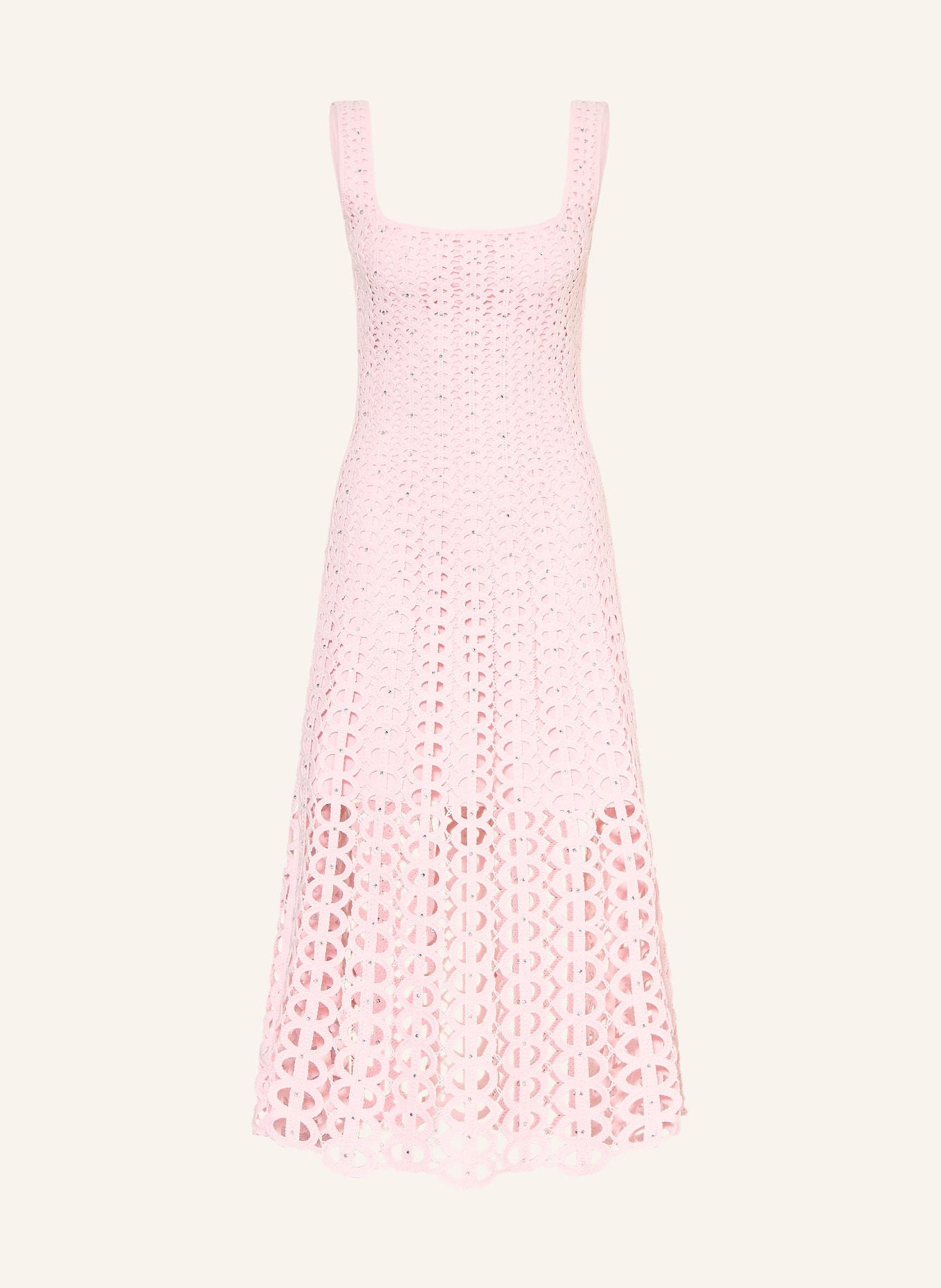 maje Strickkleid mit Schmucksteinen: HELLROSA