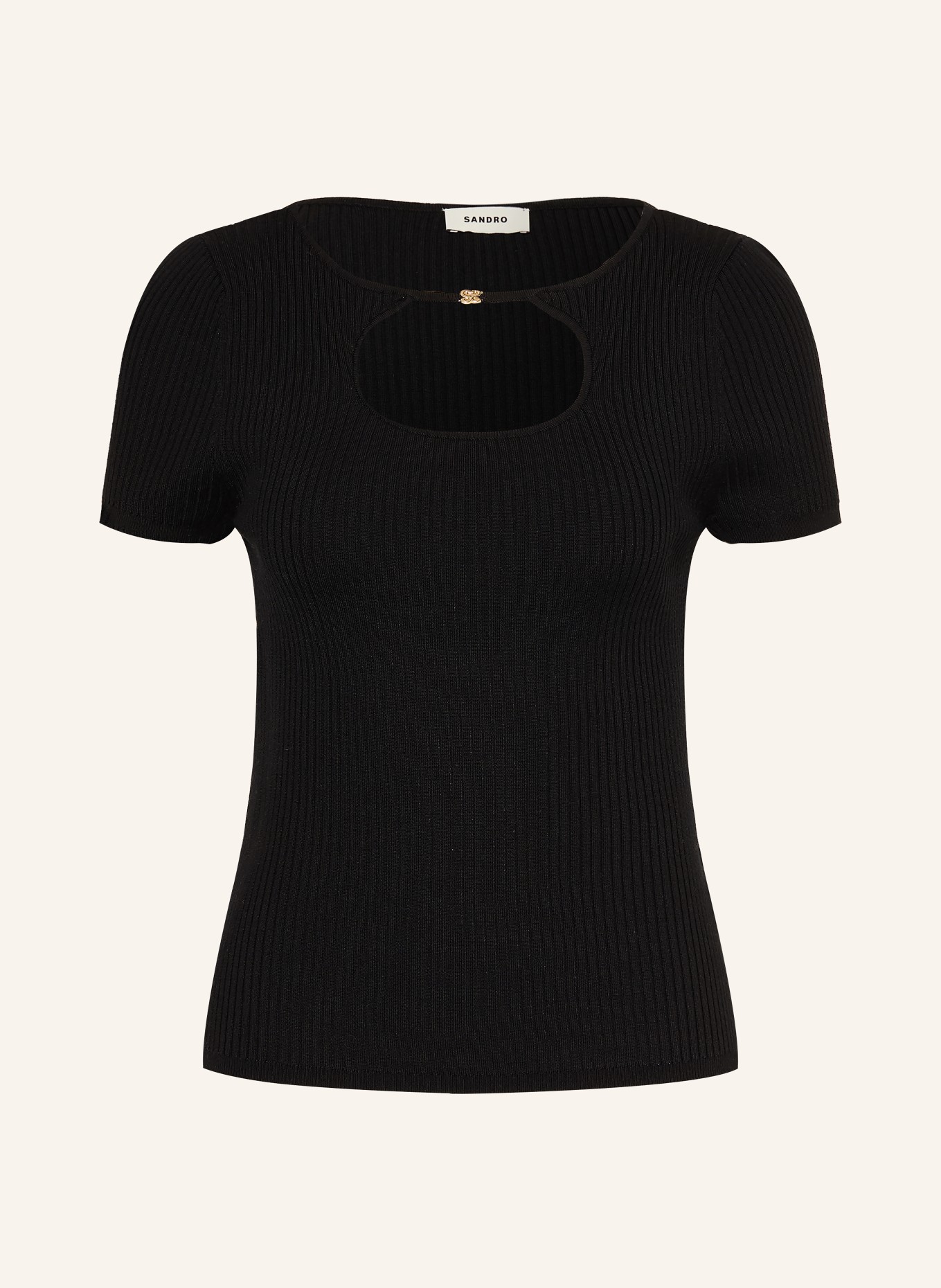 SANDRO Strickshirt mit Cut-out: SCHWARZ