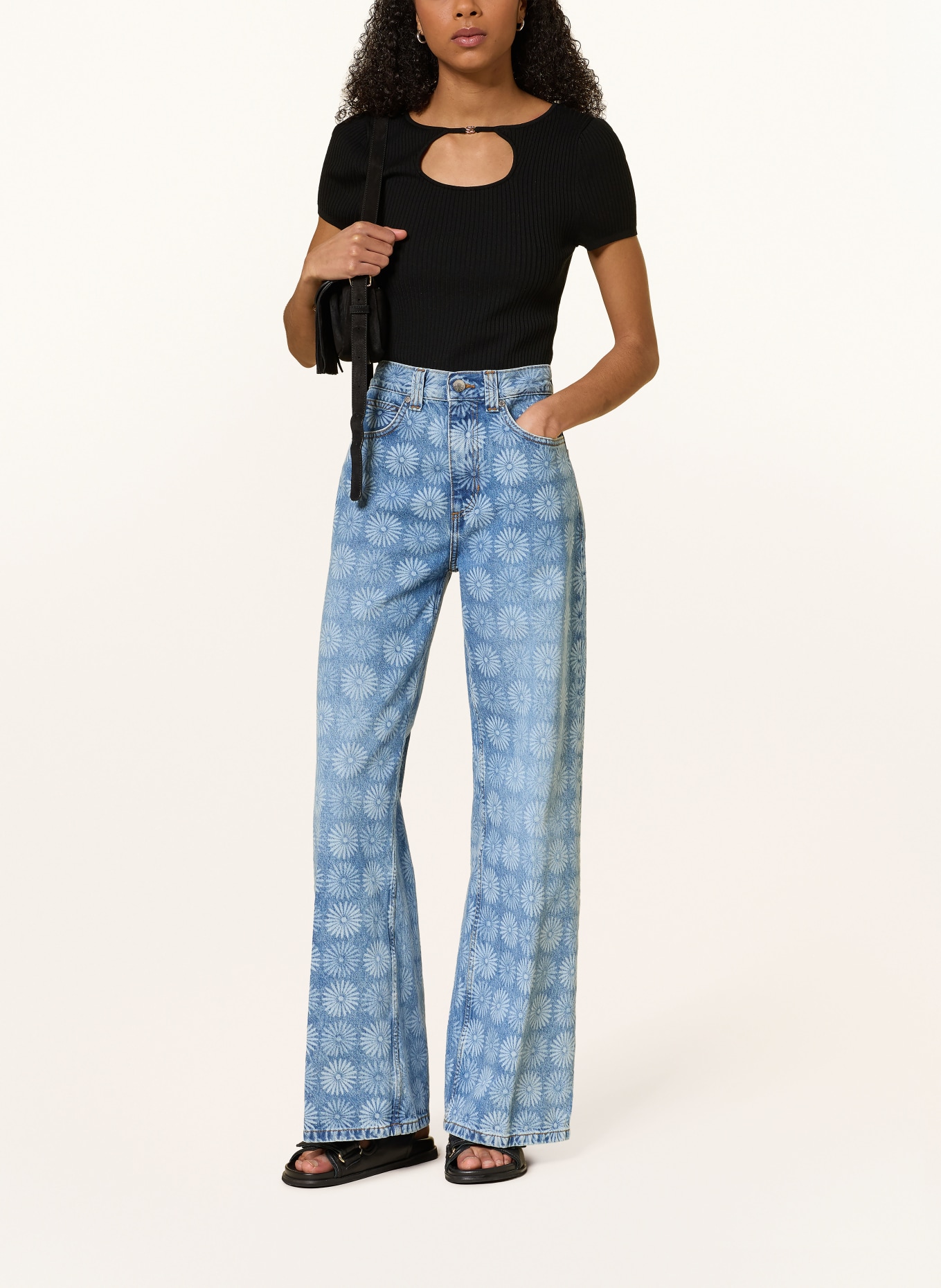 SANDRO Strickshirt mit Cut-out: SCHWARZ