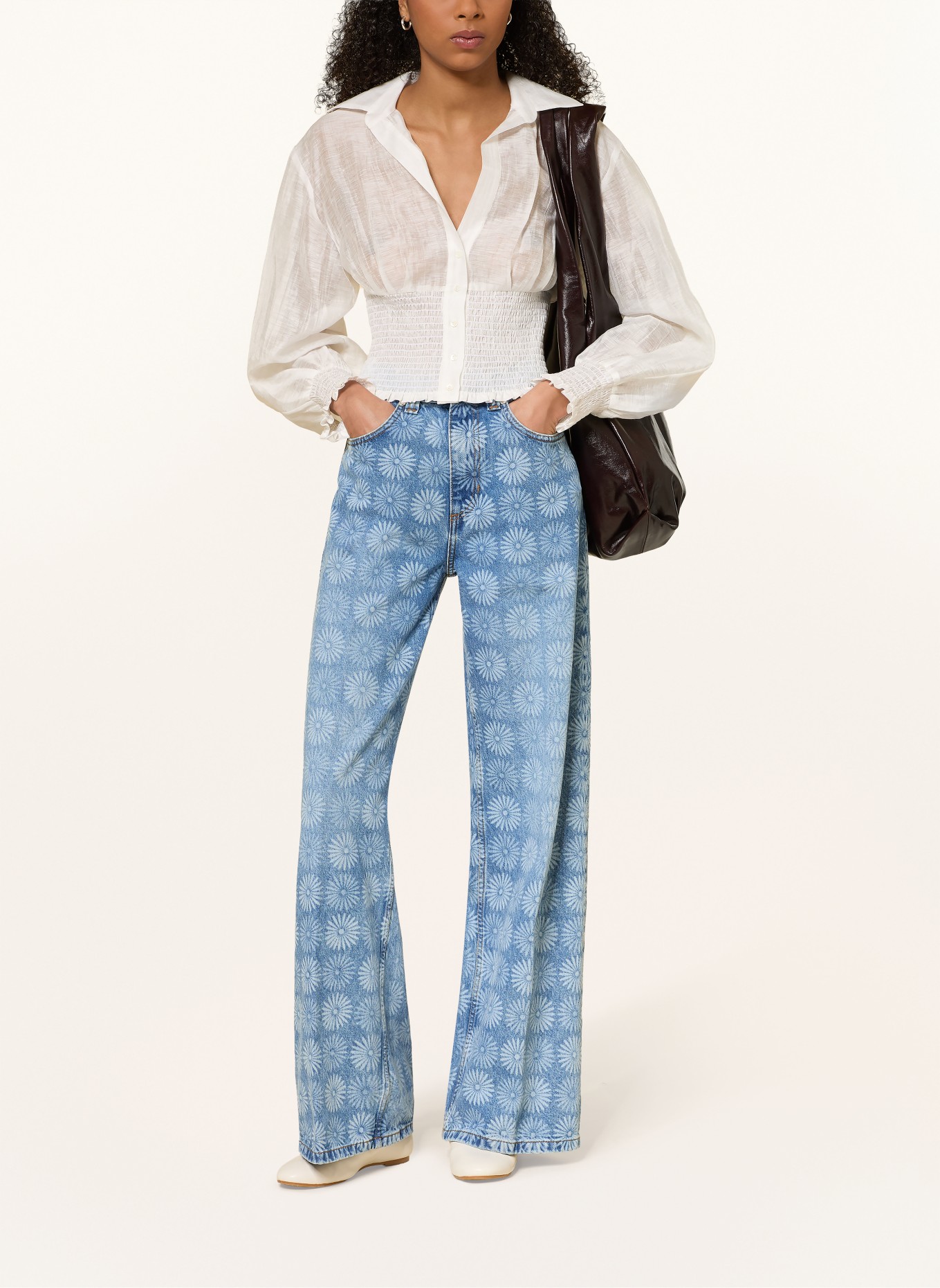 SANDRO Wide Leg Jeans: 4785 BLUE JEAN