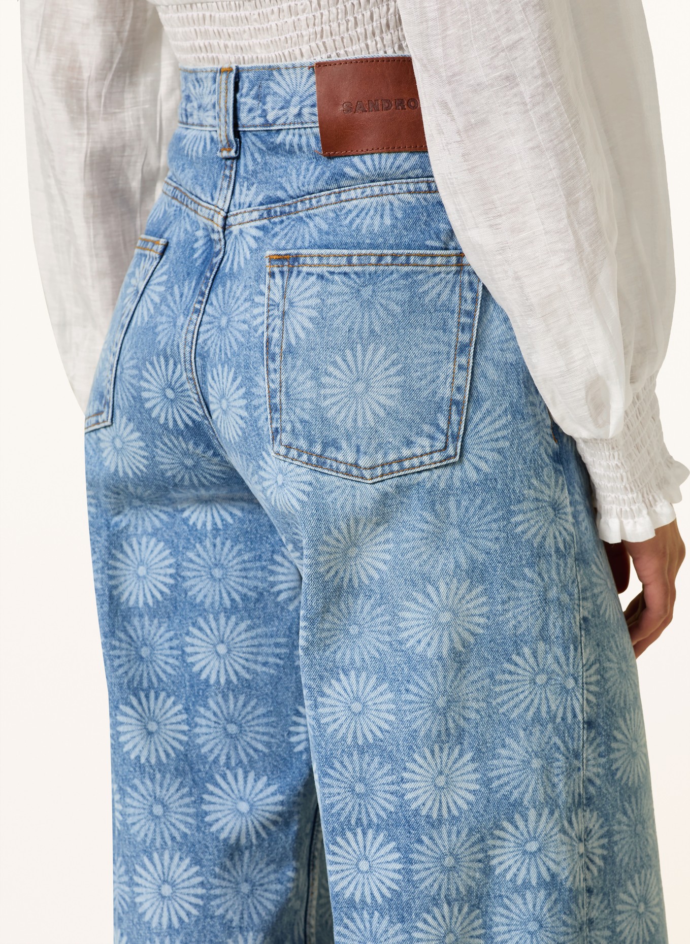 SANDRO Wide Leg Jeans: 4785 BLUE JEAN