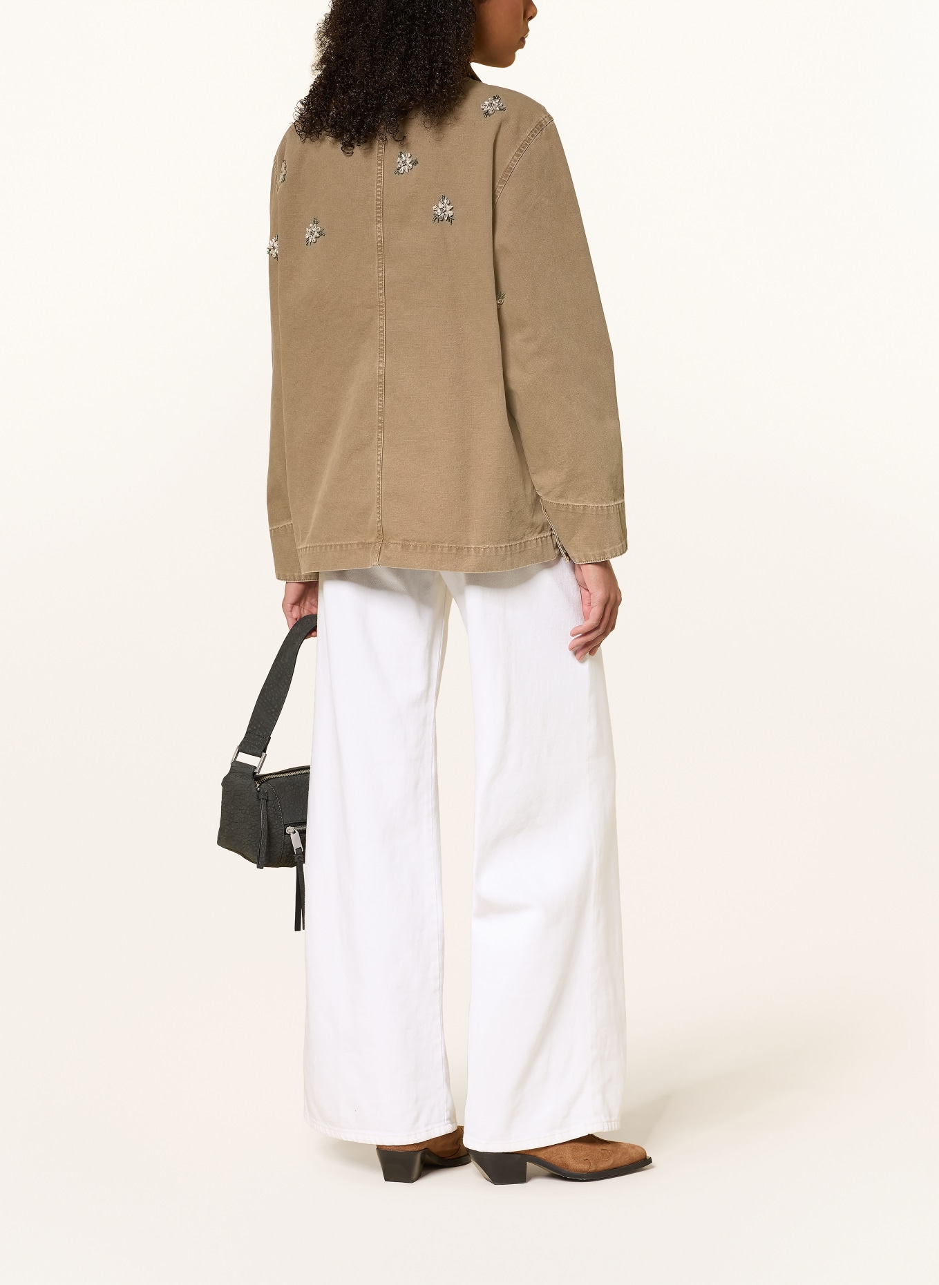 ALLSAINTS Kurtka jeansowa BEX z kamieniami ozdobnymi: 10297 VINTAGE SAND BROWN