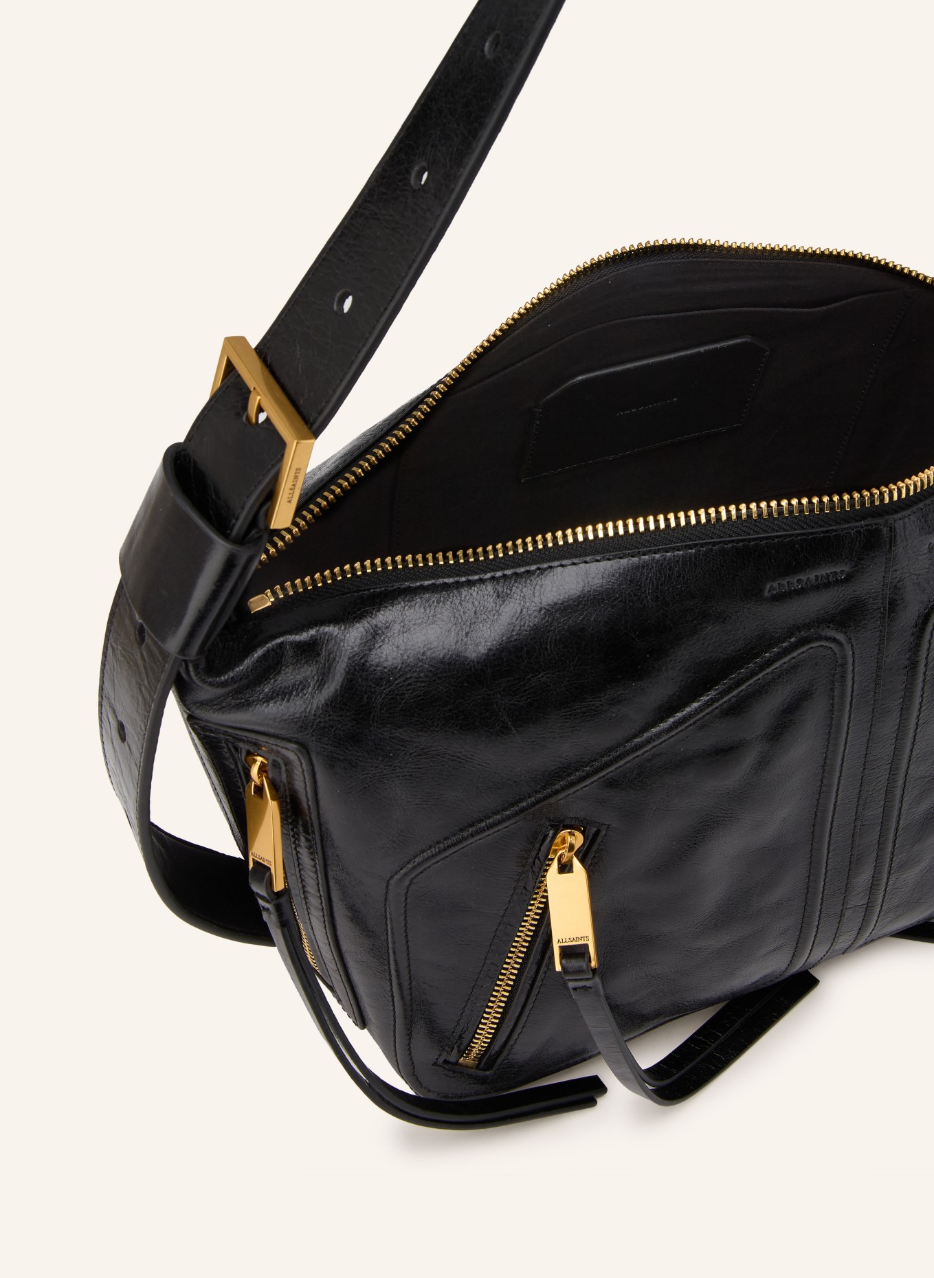 ALLSAINTS Sac à bandoulière JEAN REY: NOIR / OR