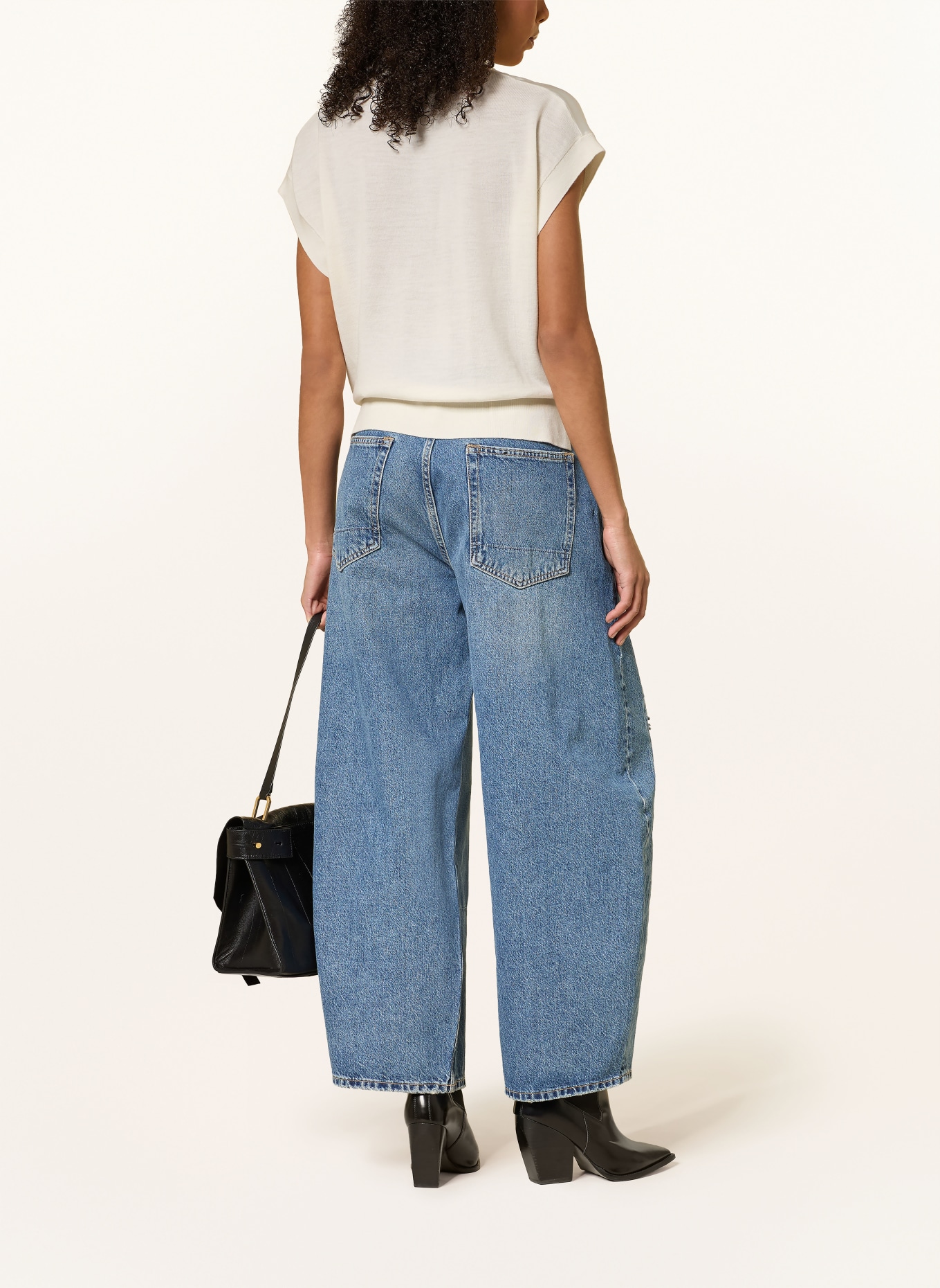 ALLSAINTS Stricktop im Materialmix: CREME