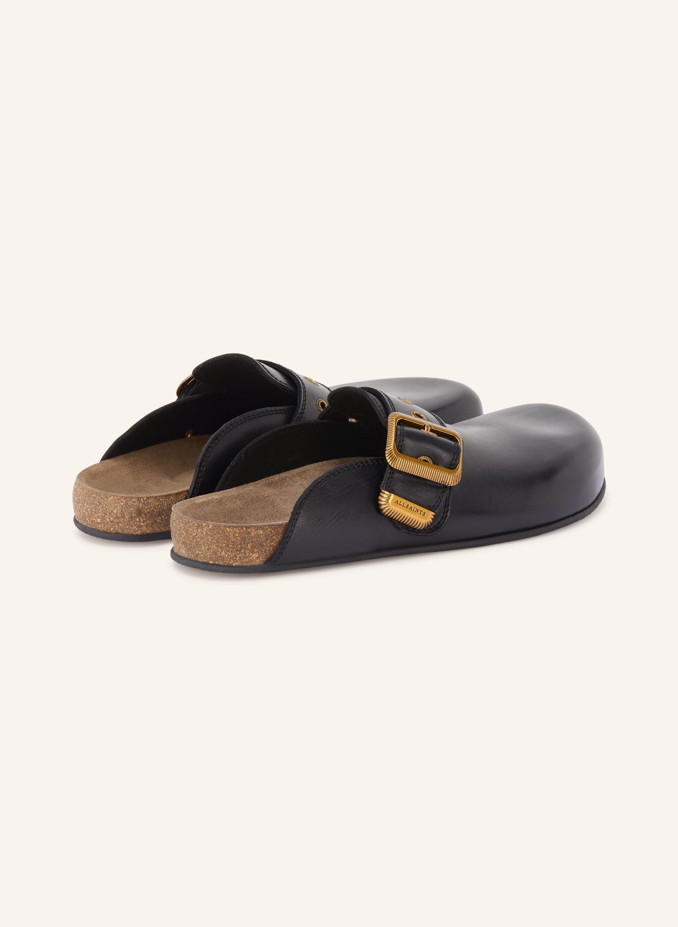 ALLSAINTS Mules STAFFA: NOIR / OR