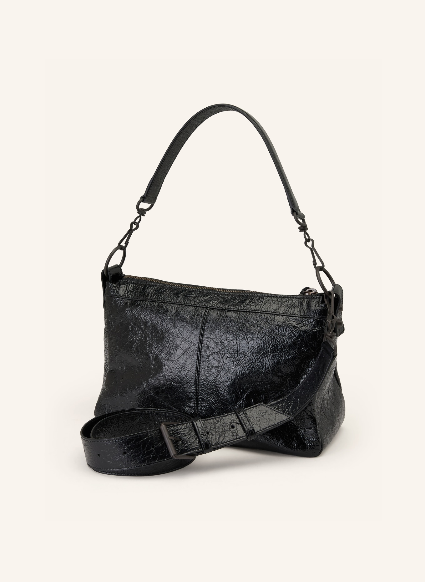 BALENCIAGA Sac à main LE CITY MOTO SMALL avec rivets: NOIR