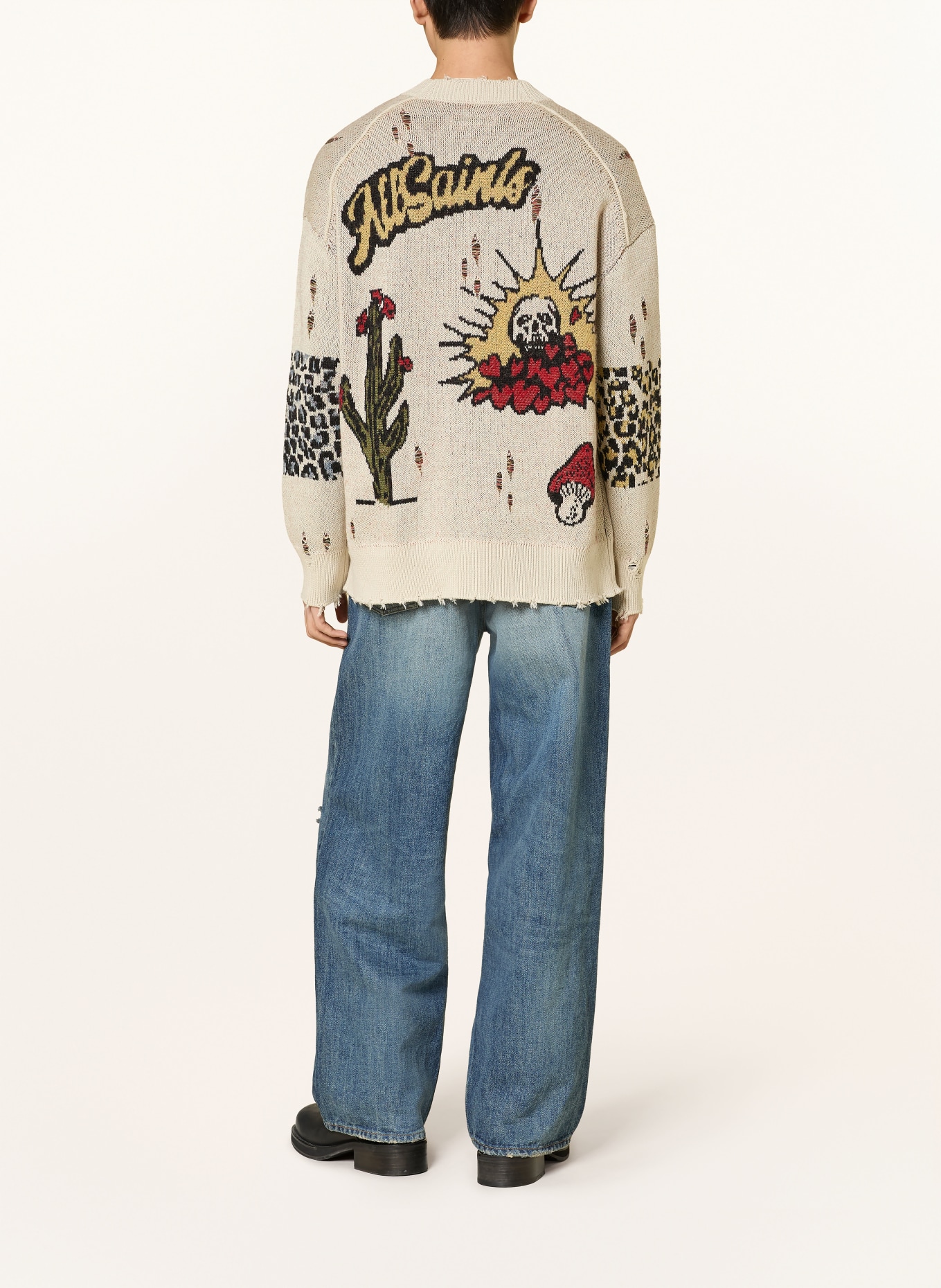 ALLSAINTS FOXX cardigan: BEIGE / BLACK