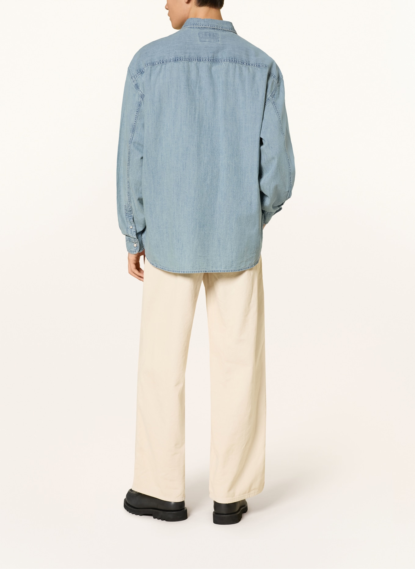 ALLSAINTS GRIBBS Comfort Fit denim shirt: LIGHT BLUE