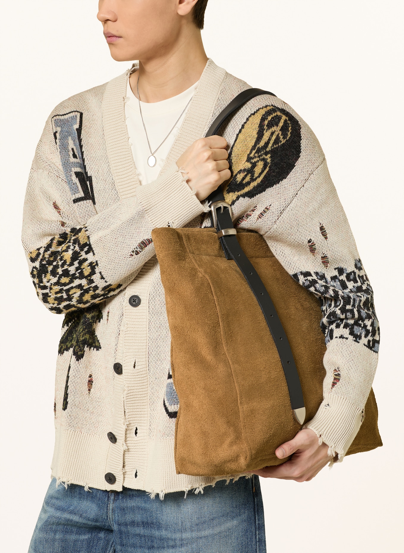 ALLSAINTS Shopper HAVEN: HELLBRAUN / SCHWARZ