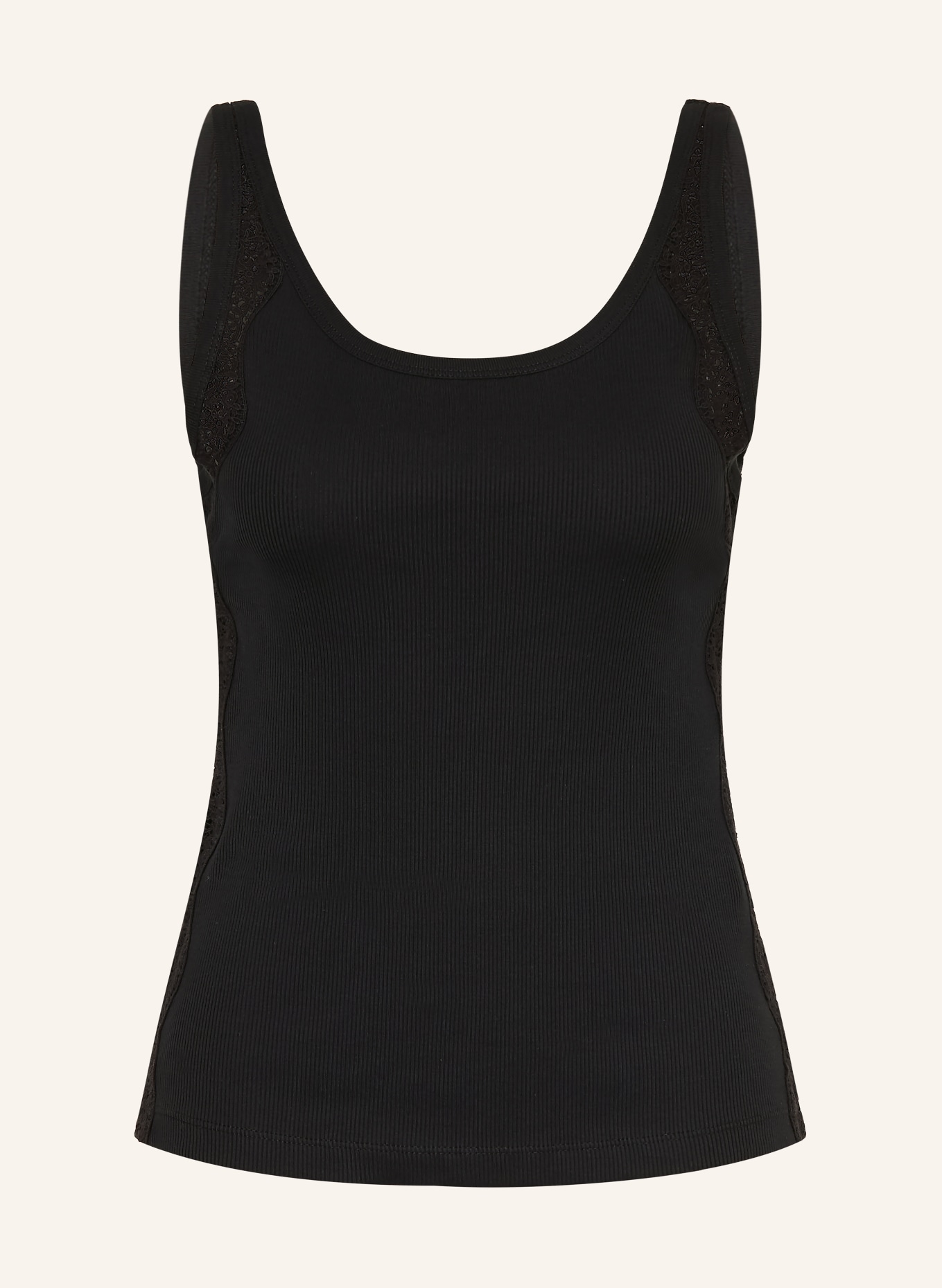 SANDRO Top z koronką: CZARNY