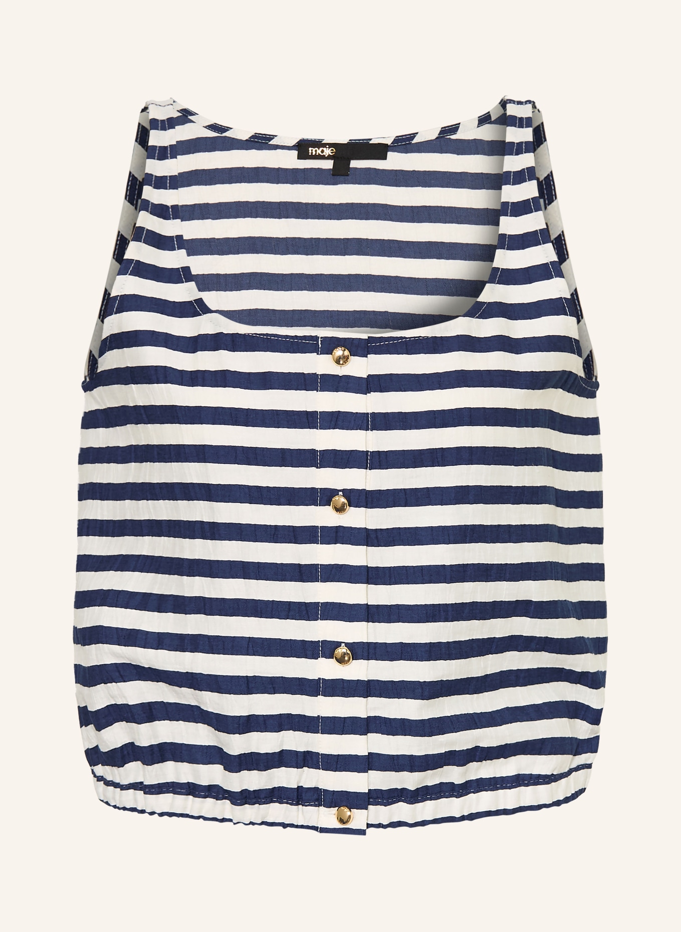 maje Blusentop: CREME / DUNKELBLAU