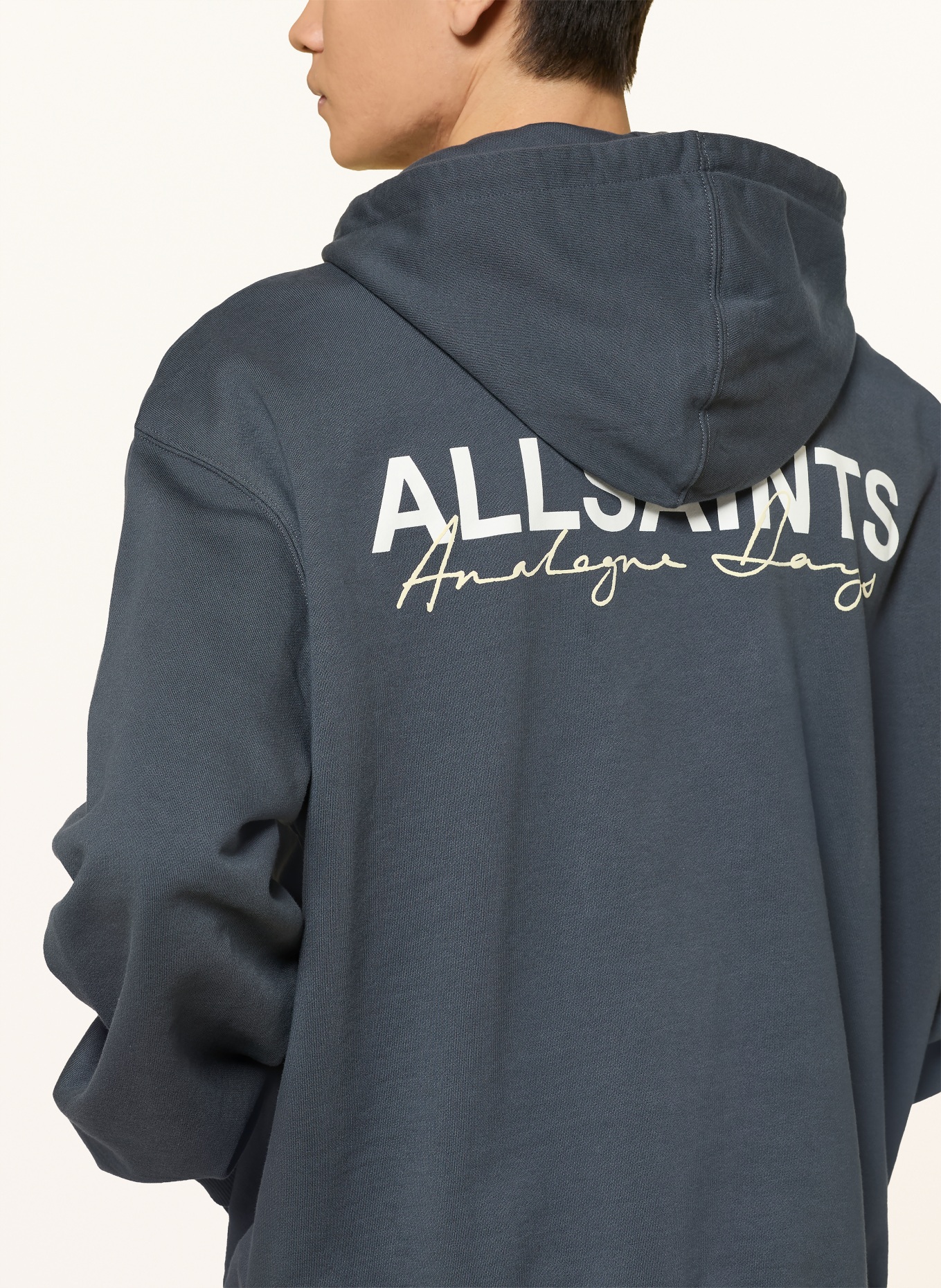 ALLSAINTS Hoodie EMBLEM: DARK GRAY / LIGHT YELLOW / WHITE