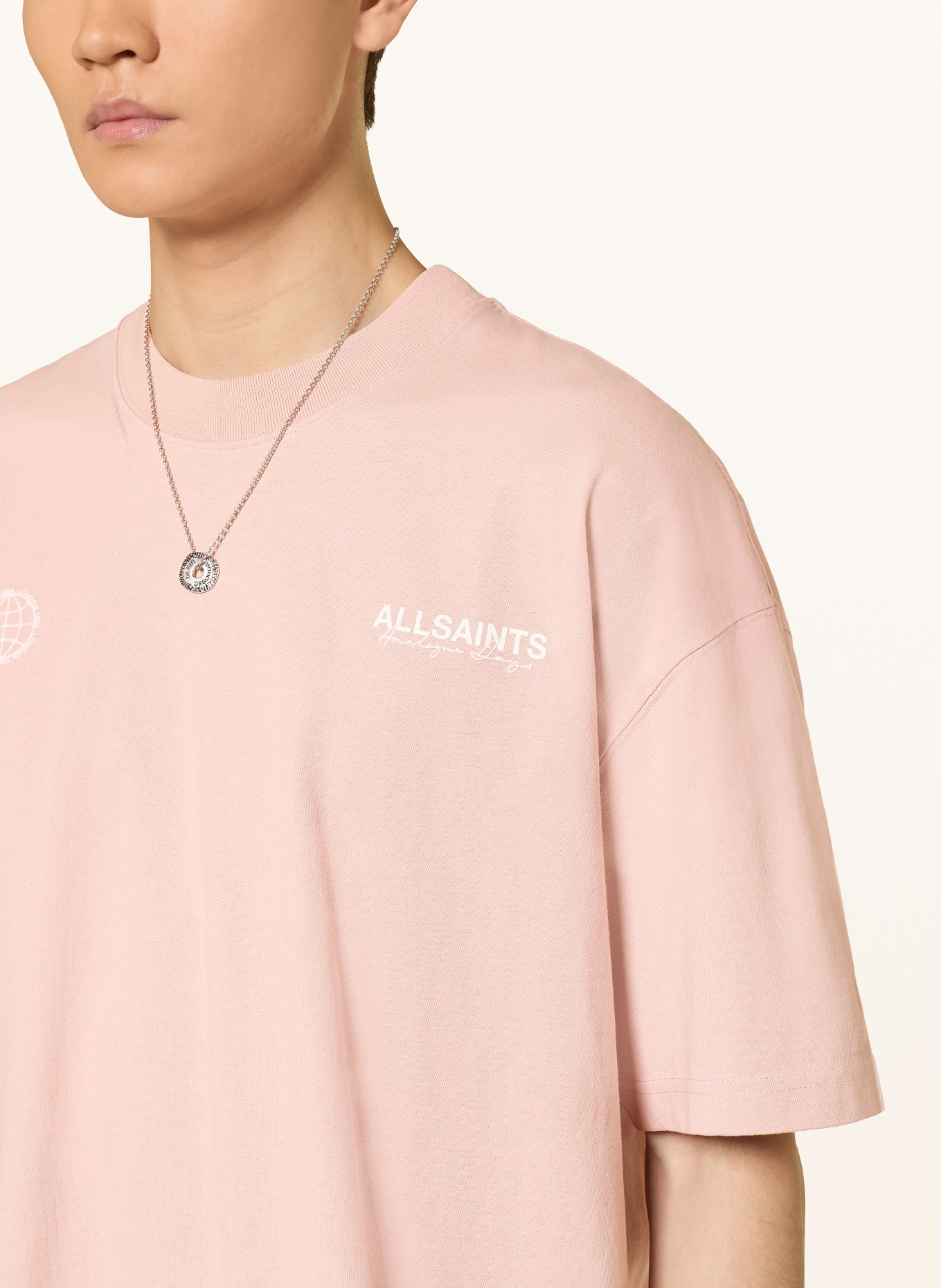 ALLSAINTS T-Shirt EMBLEM: ROSÉ / HELLROSA / WEISS