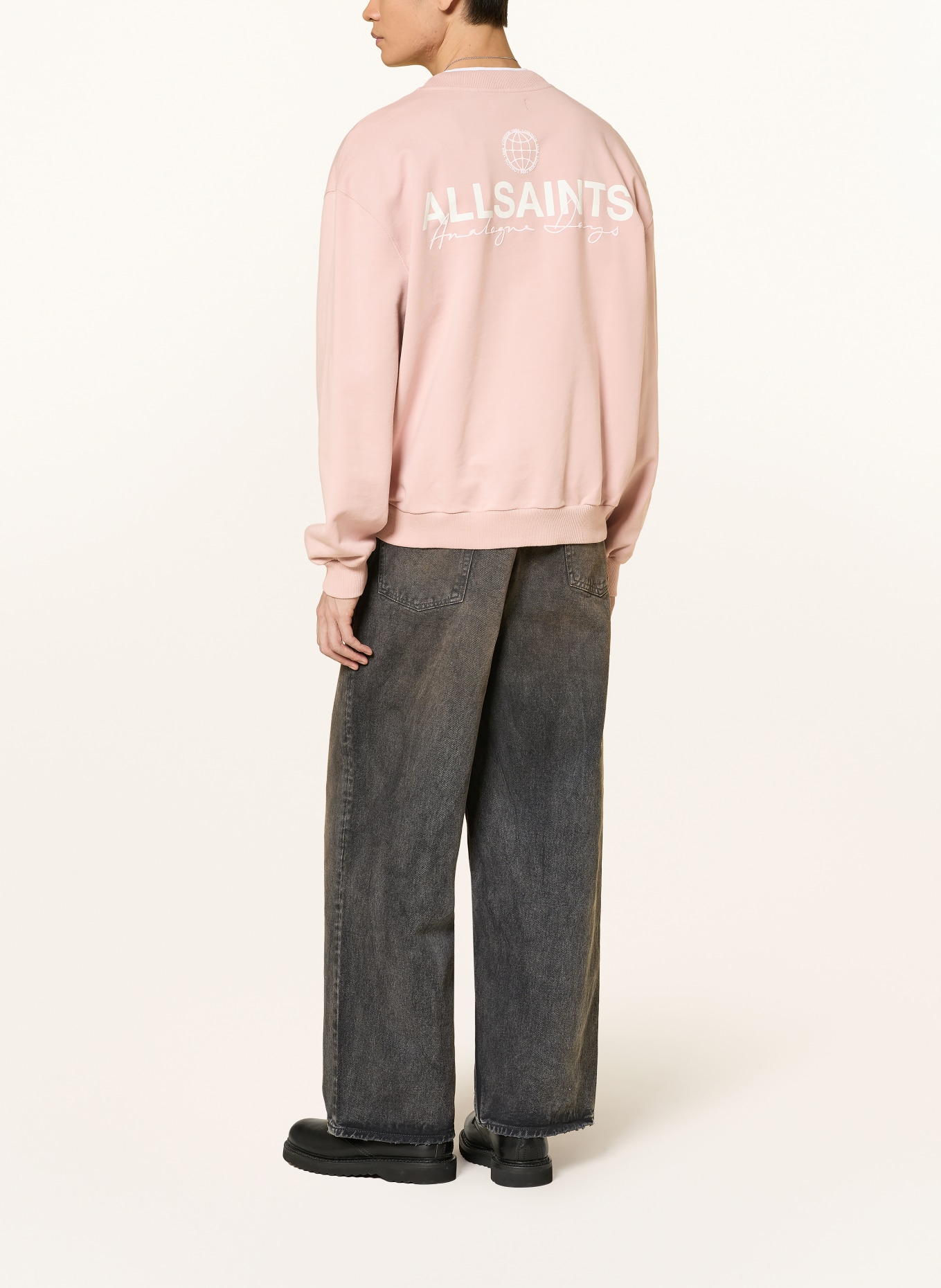 ALLSAINTS Sweat-shirt EMBLEM: ROSÉ / BLANC