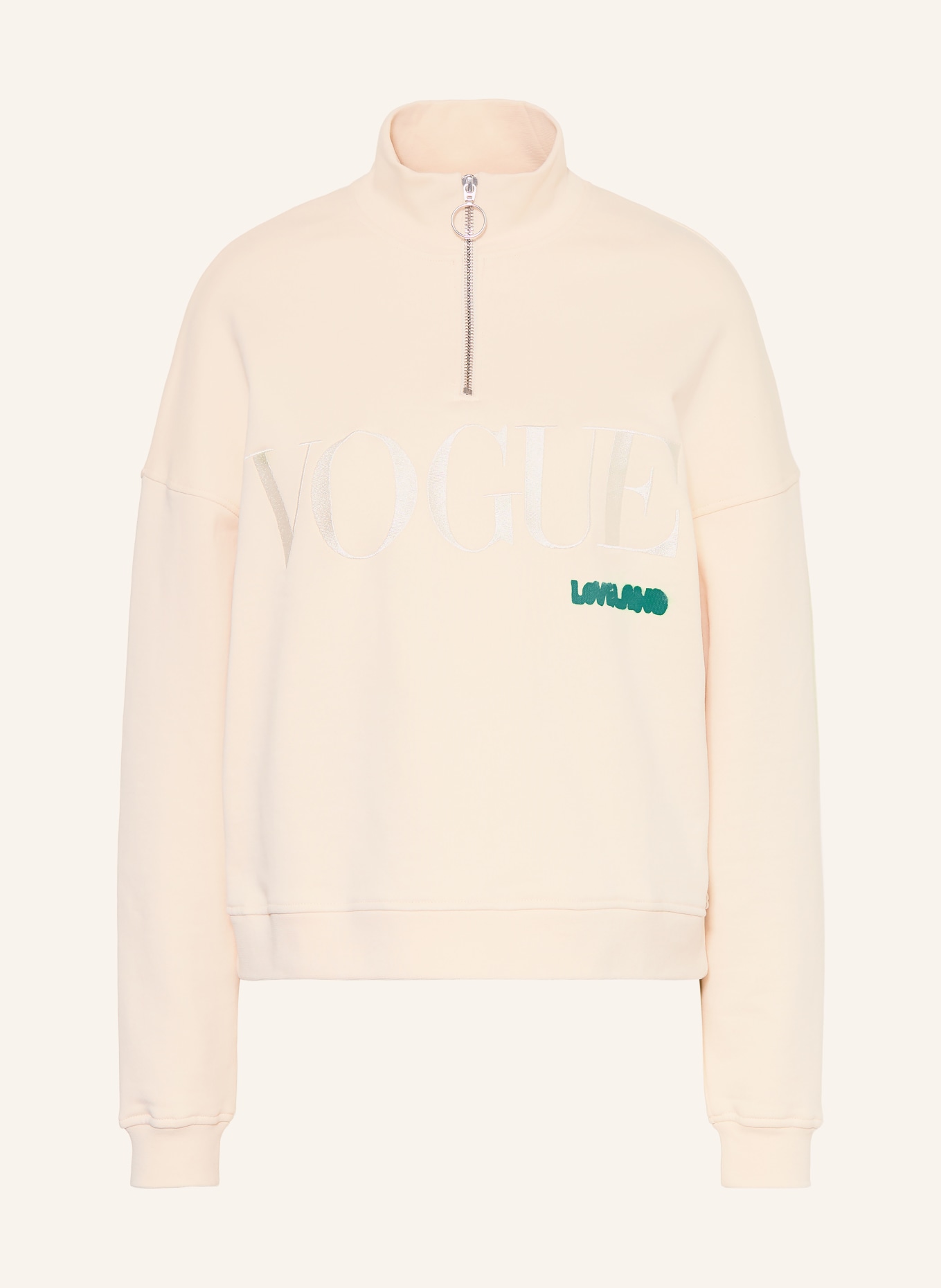 VOGUE COLLECTION Sweat-Troyer: CREME / GRÜN