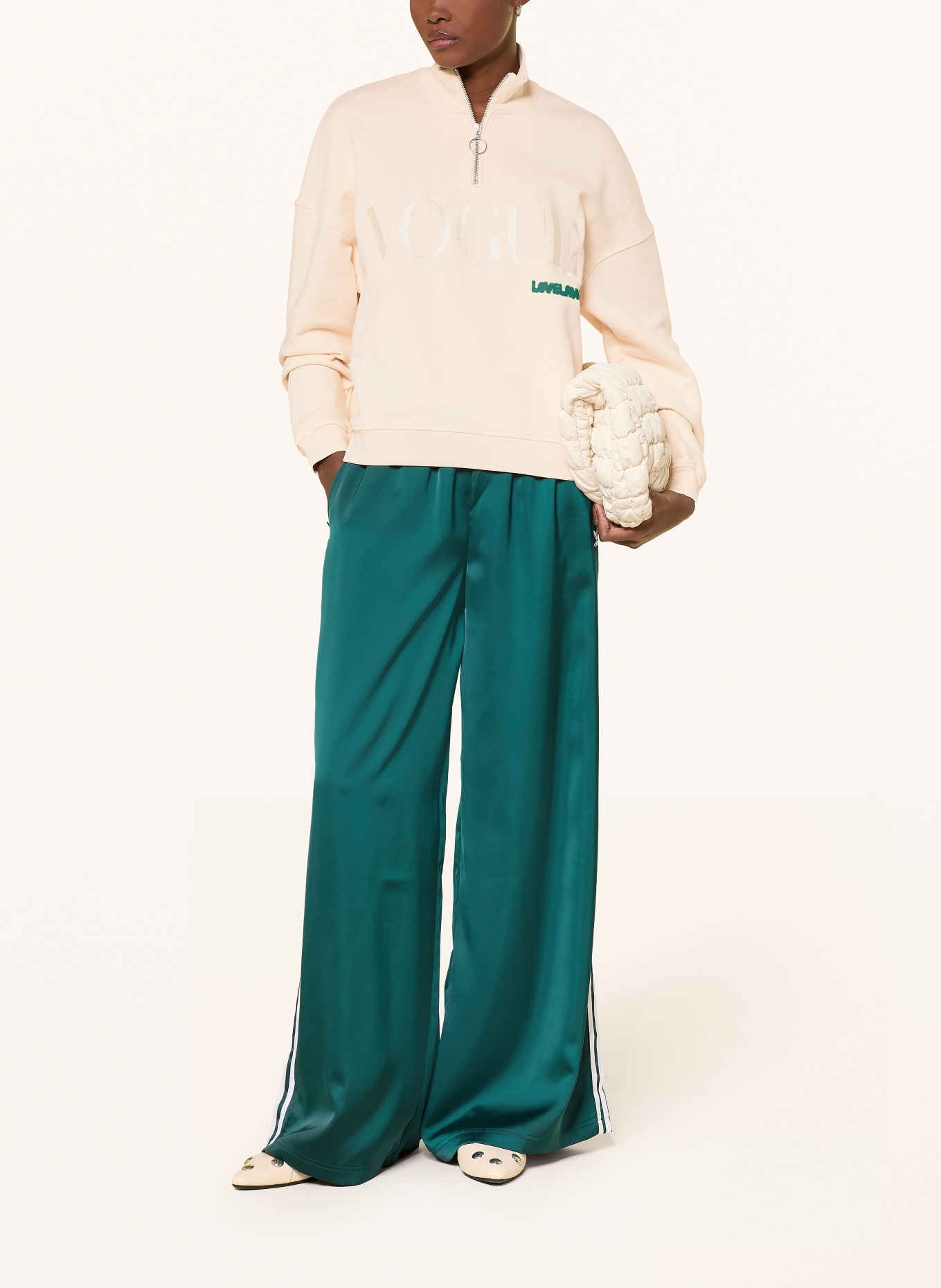 VOGUE COLLECTION Sweat-Troyer: CREME / GRÜN