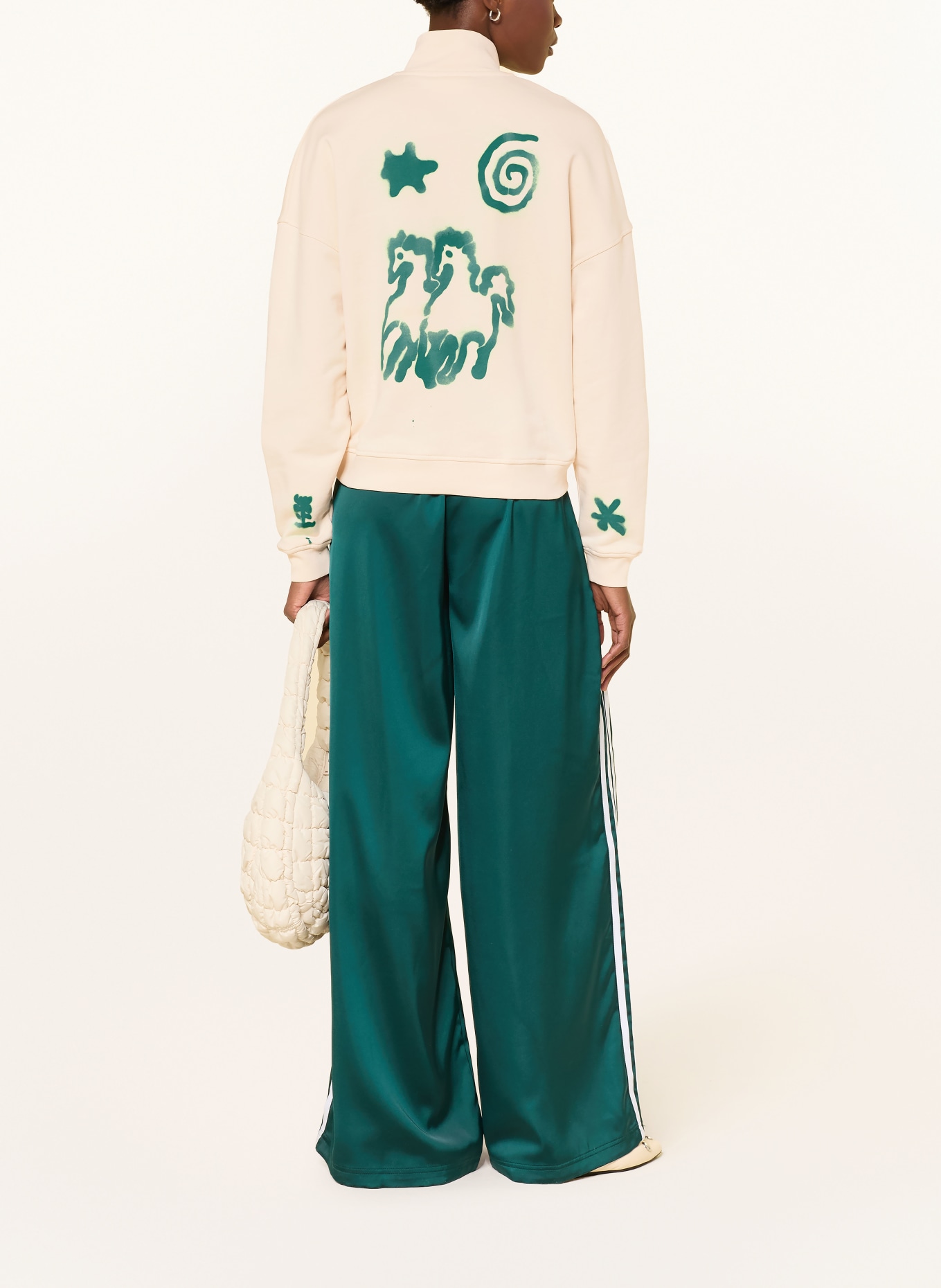 VOGUE COLLECTION Sweat-Troyer: CREME / GRÜN