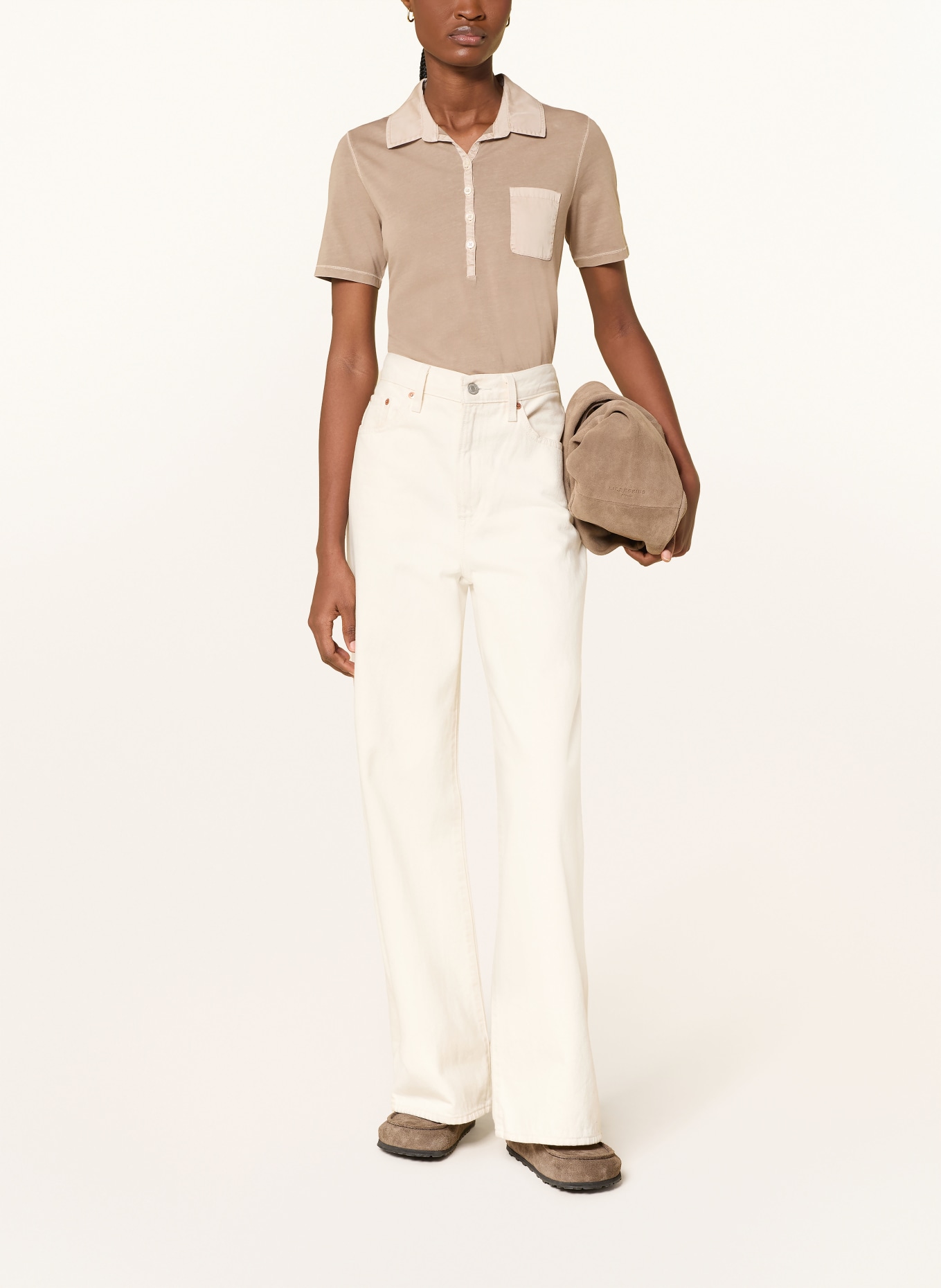 Marc O'Polo Polo en jersey: BEIGE / CRÈME