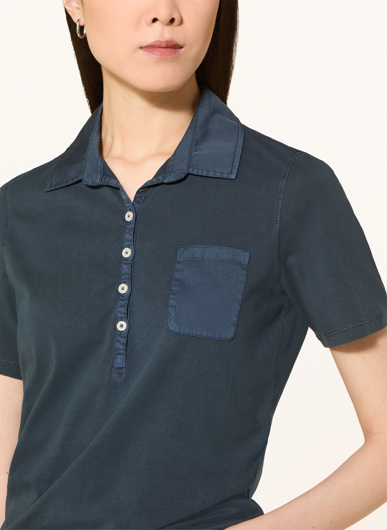 Marc O'Polo Jersey-Poloshirt: DUNKELBLAU