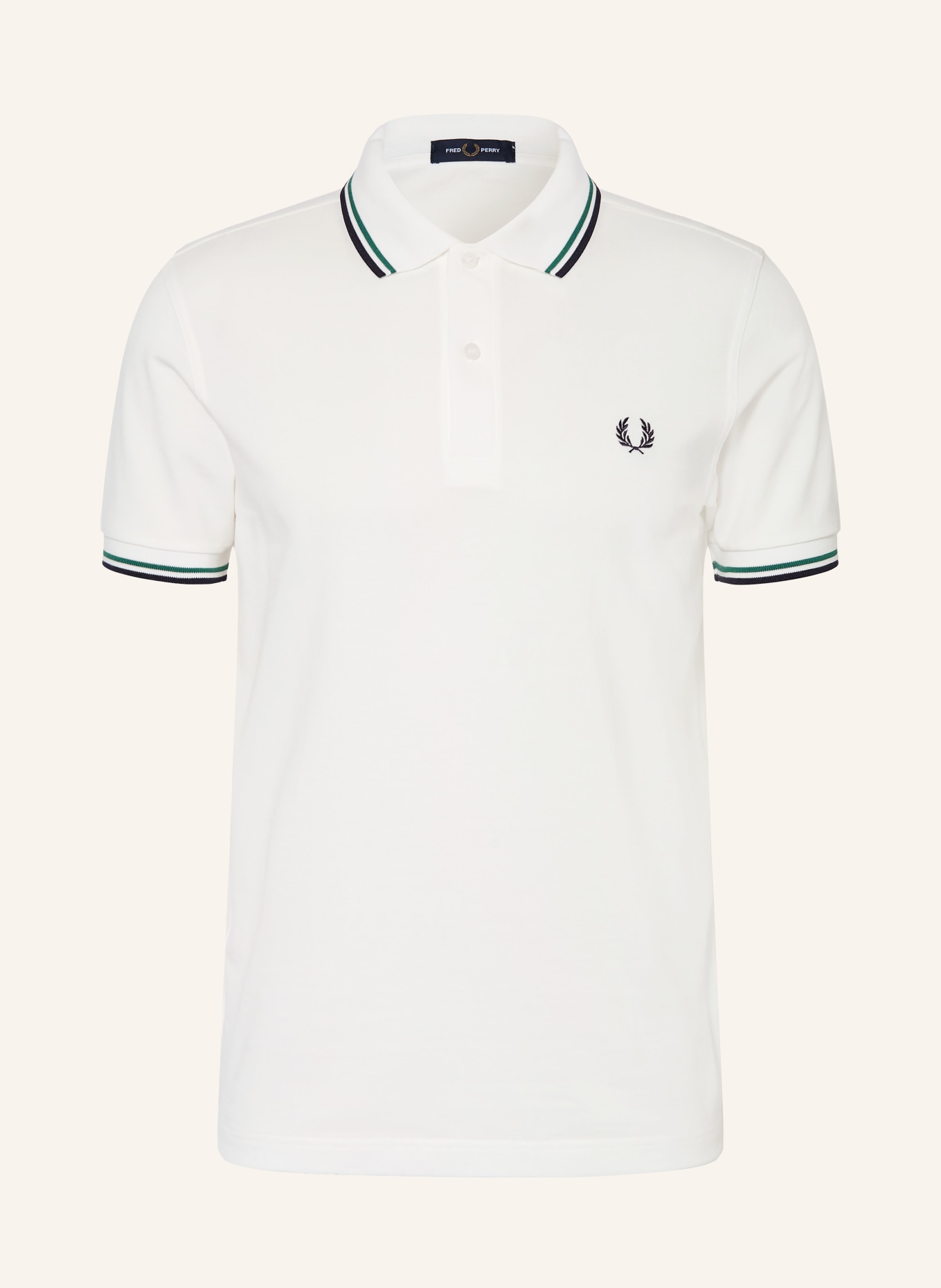 FRED PERRY Piqué polokošile: BÍLÁ / PETROLEJOVÁ / TMAVĚ MODRÁ