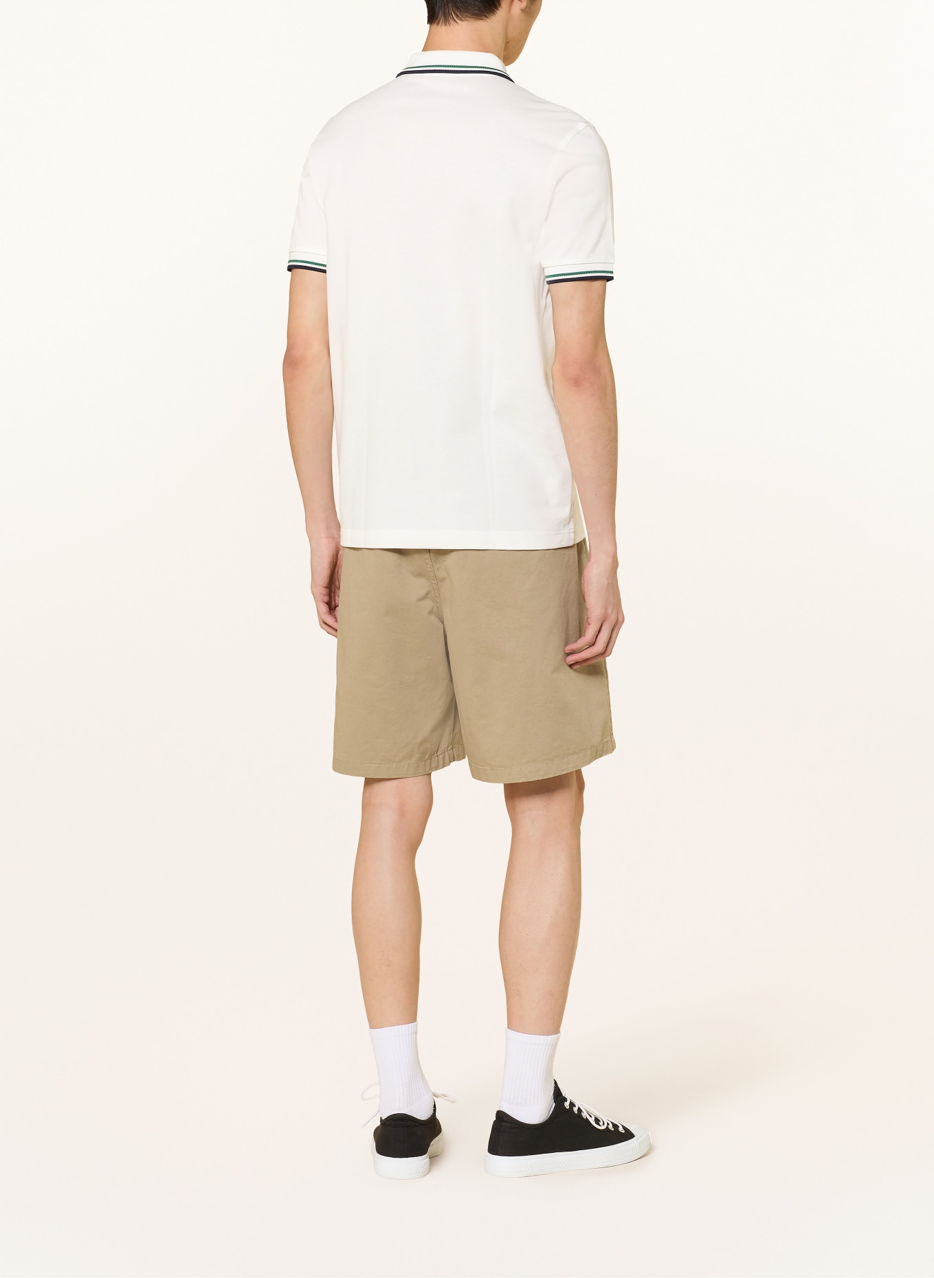 FRED PERRY Piqué polokošile: BÍLÁ / PETROLEJOVÁ / TMAVĚ MODRÁ