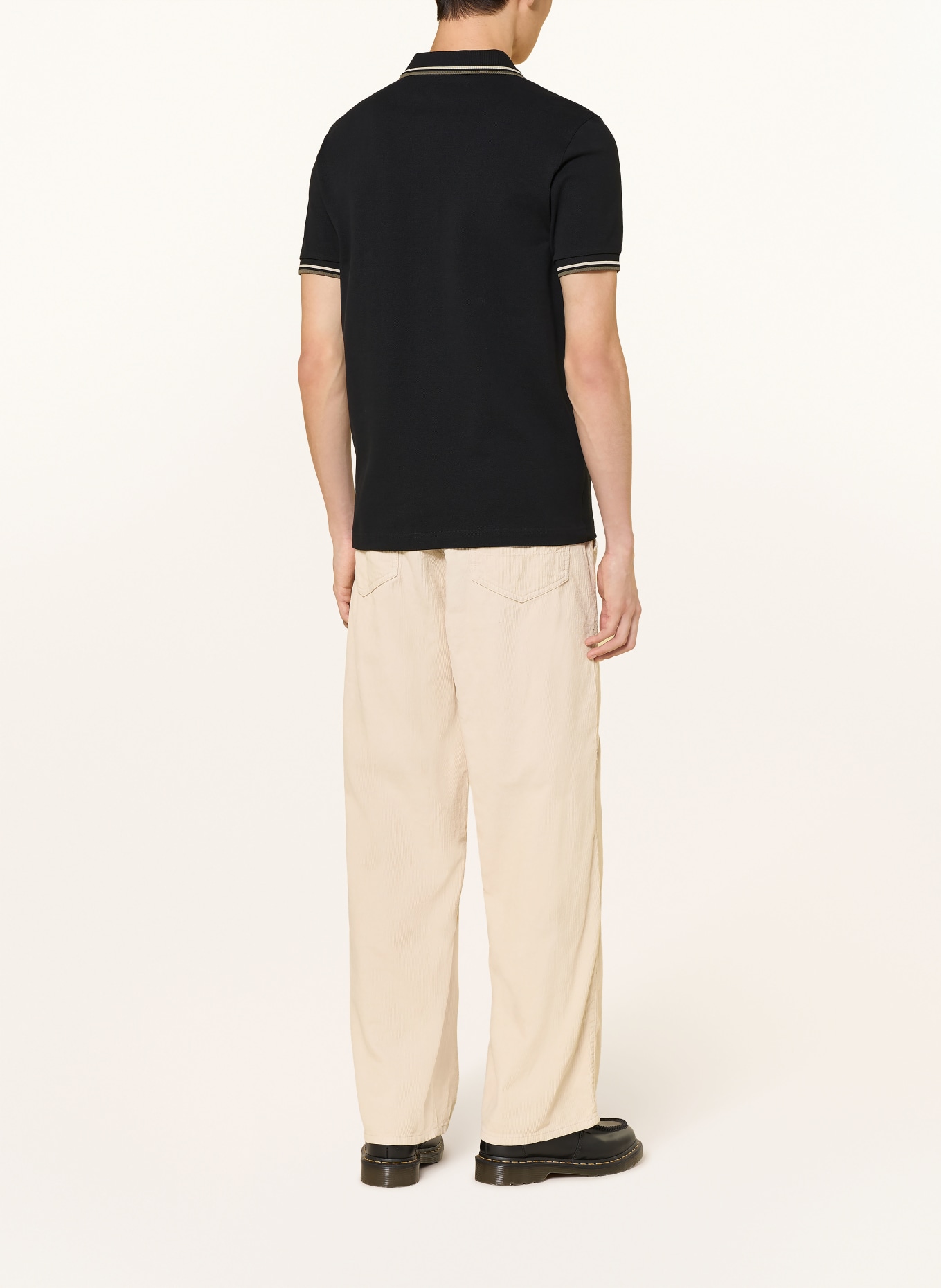 FRED PERRY Piqué polokošile: ČERNÁ / OLIVOVÁ / BÍLÁ