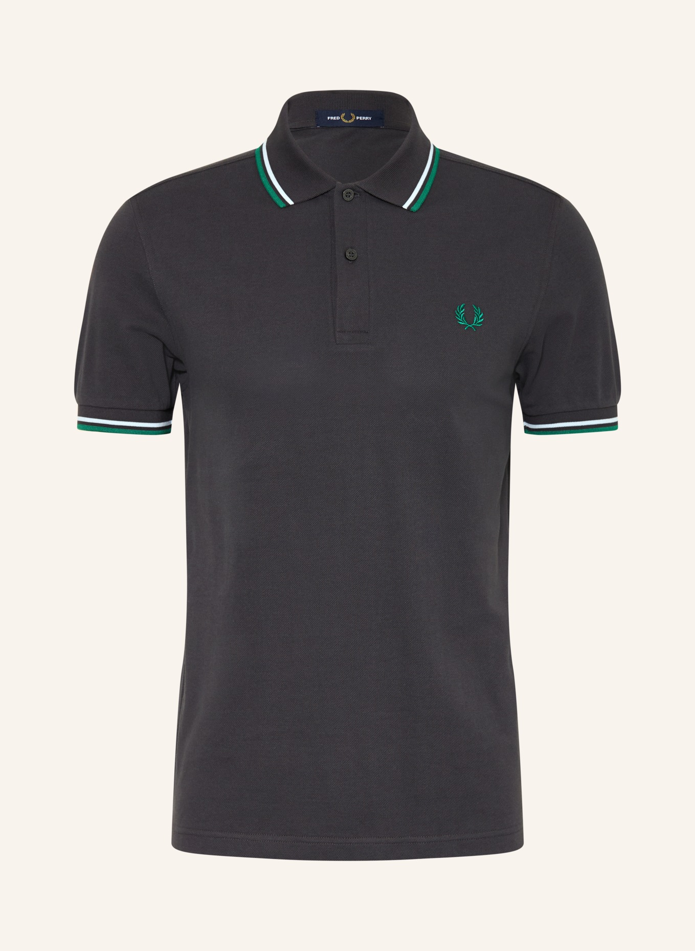 FRED PERRY Polo piqué: GRIS FONCÉ / VERT / BLEU CLAIR